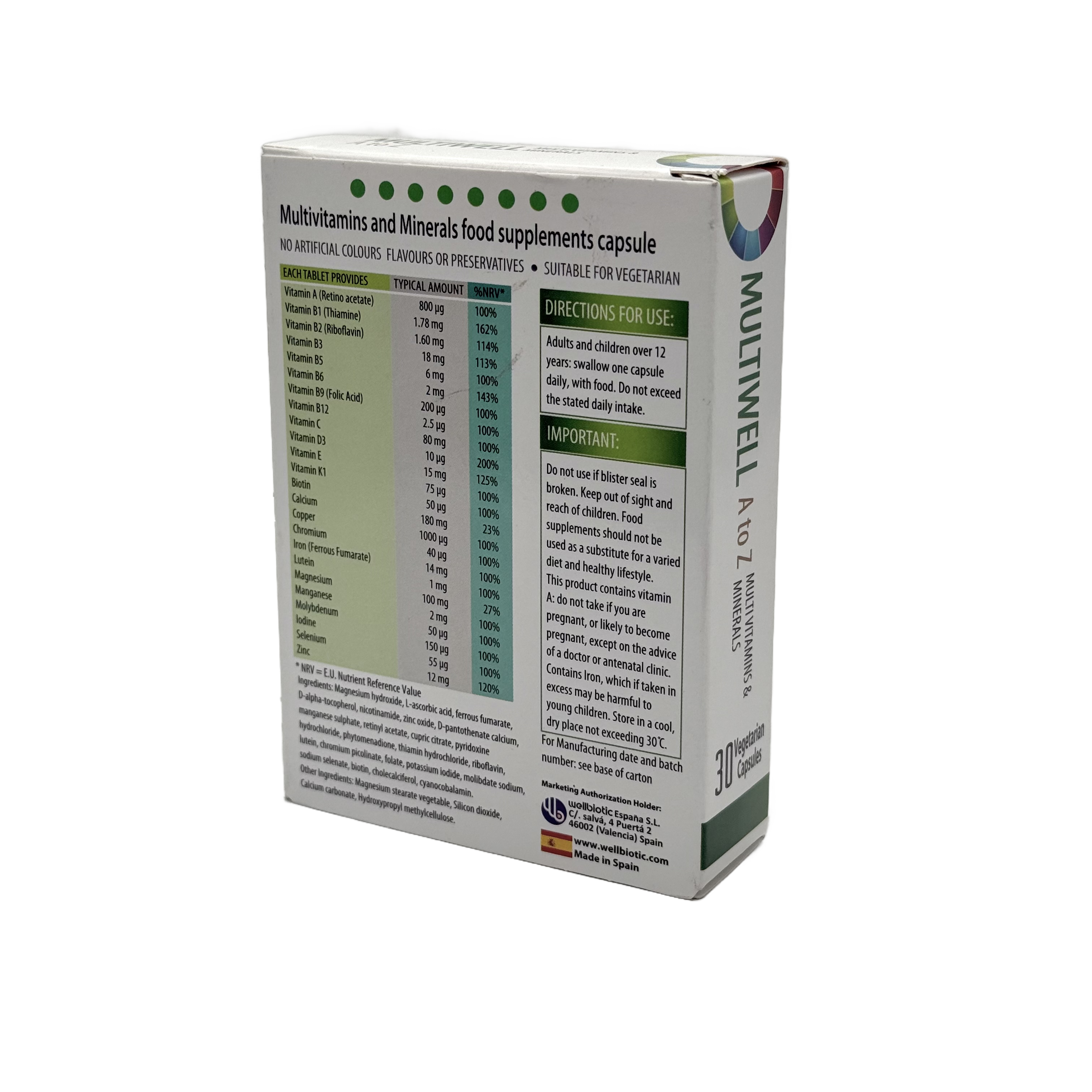 Multiwell A To Z 30 Capsules - مولتيويل ايه تو زد 30 كبسولة