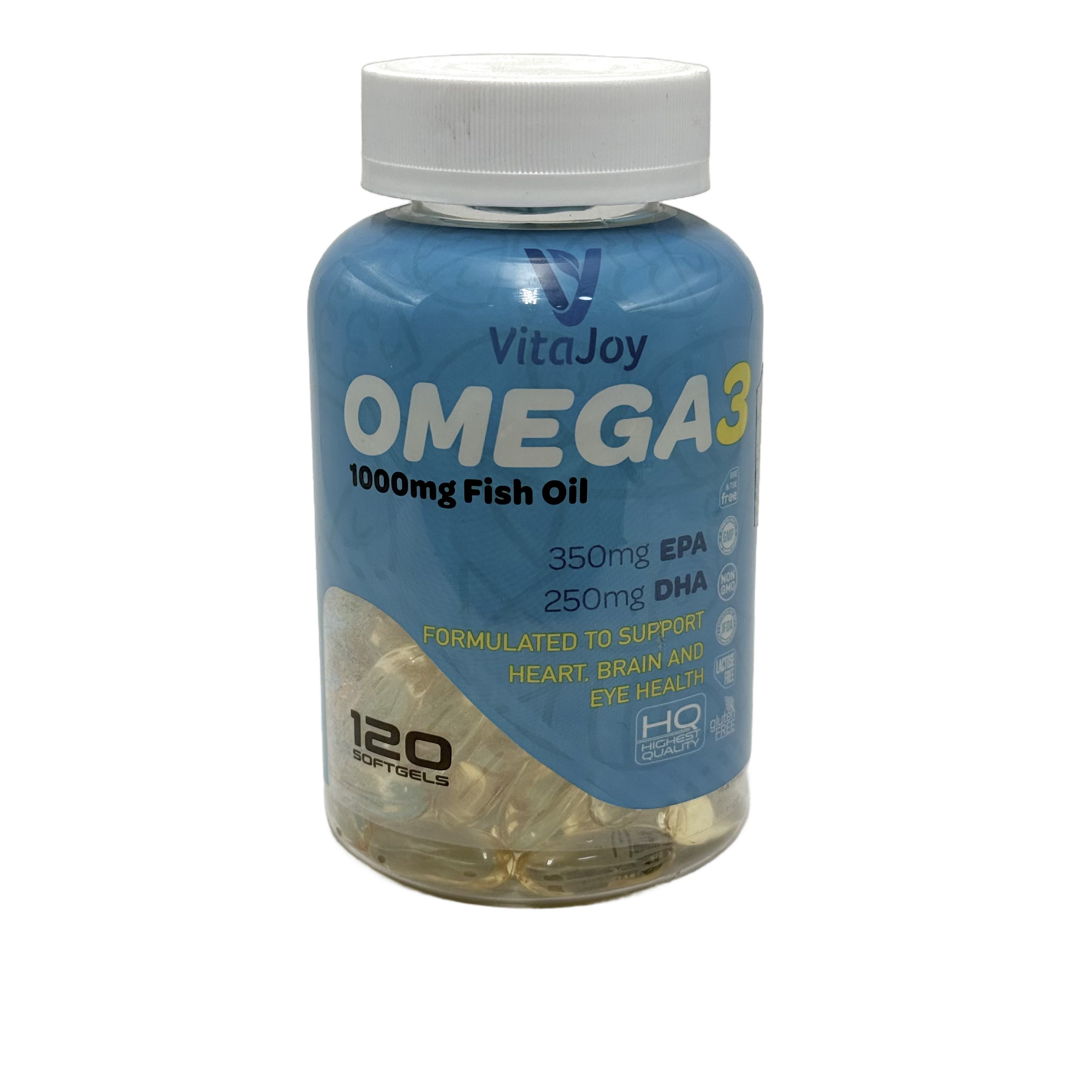 VitaJoy Omega 3 1000mg Fish Oil 120 Softgels - فيتا جوي أوميغا 3 1000 ملغ زيت السمك 120 سوفتغيل