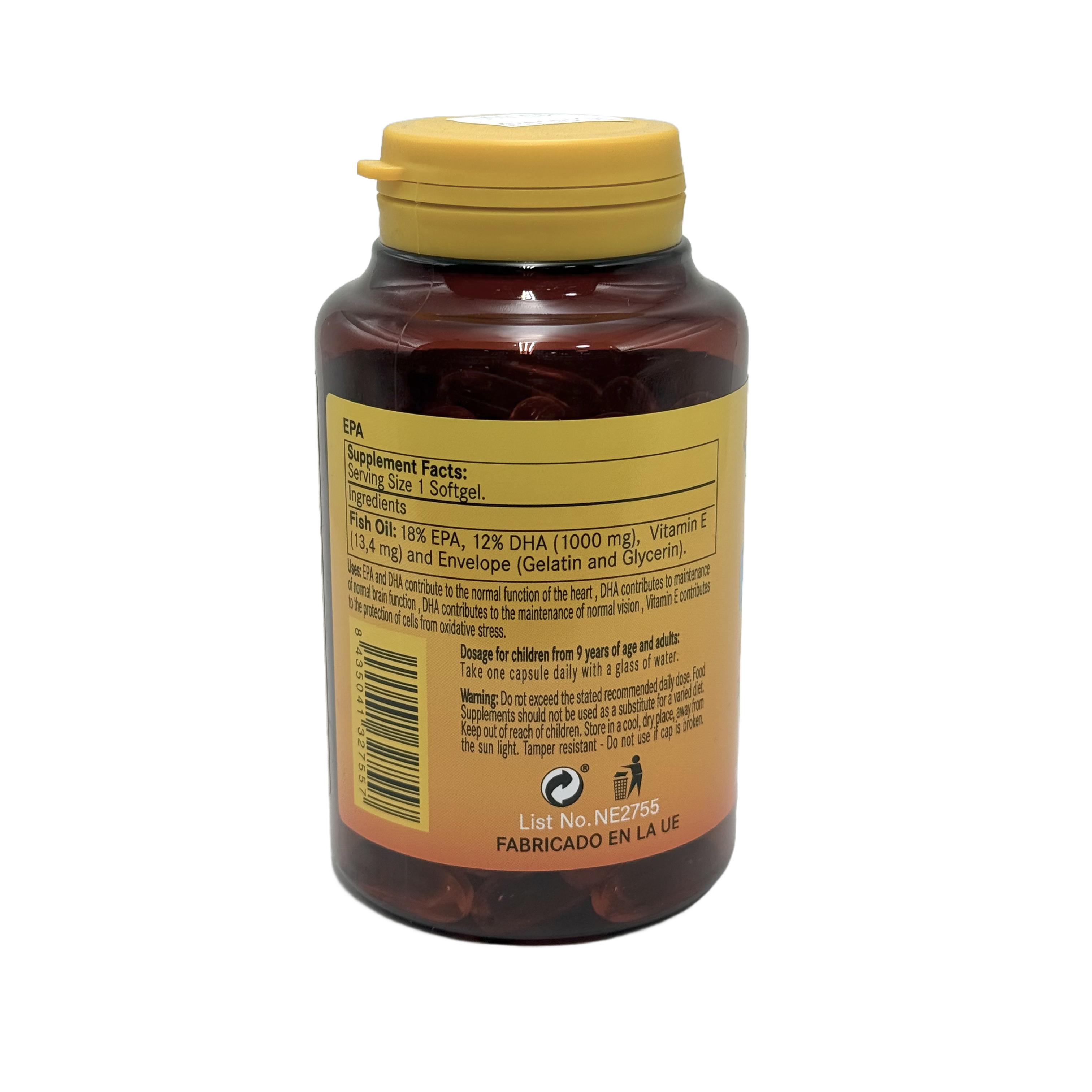 Nature Essential EPA Omega 3 1000mg 60 Softgels - نيتشر اسينشال إي بي إيه أوميغا 3 1000 ملغ 60 سوفتجيل