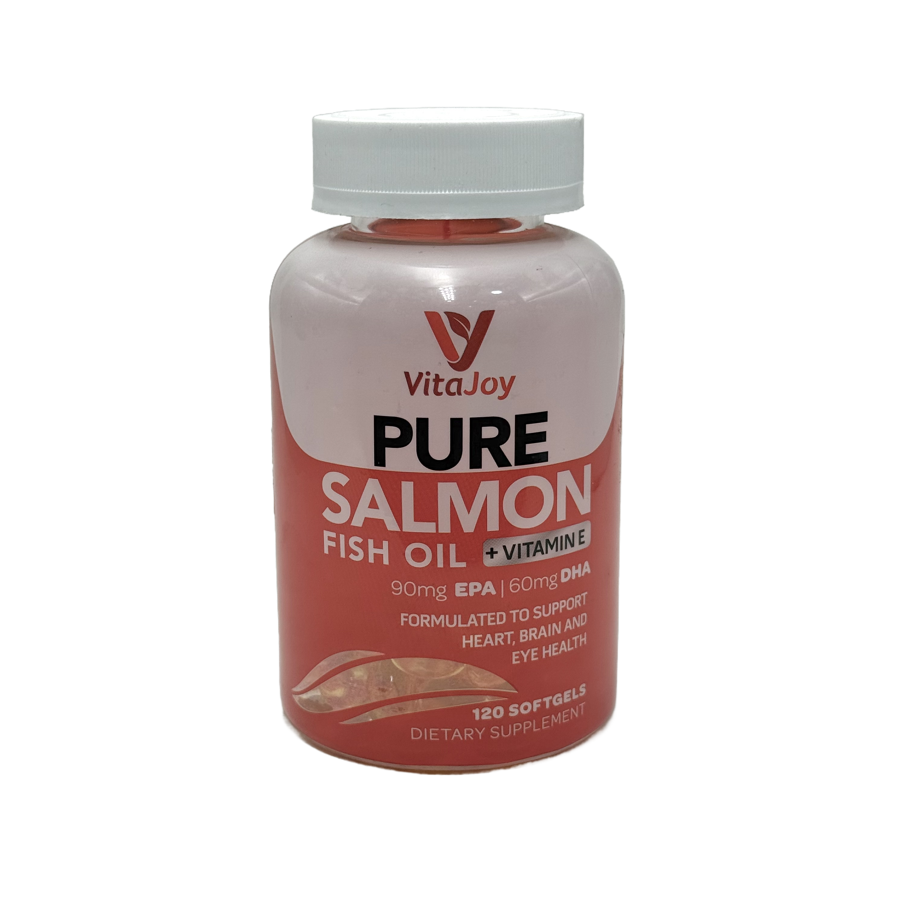 VitaJoy Pure Salmon Fish Oil + Vitamin E 120 Softgels - زيت السلمون مع فيتامين إي ١٢٠ كبسولة
