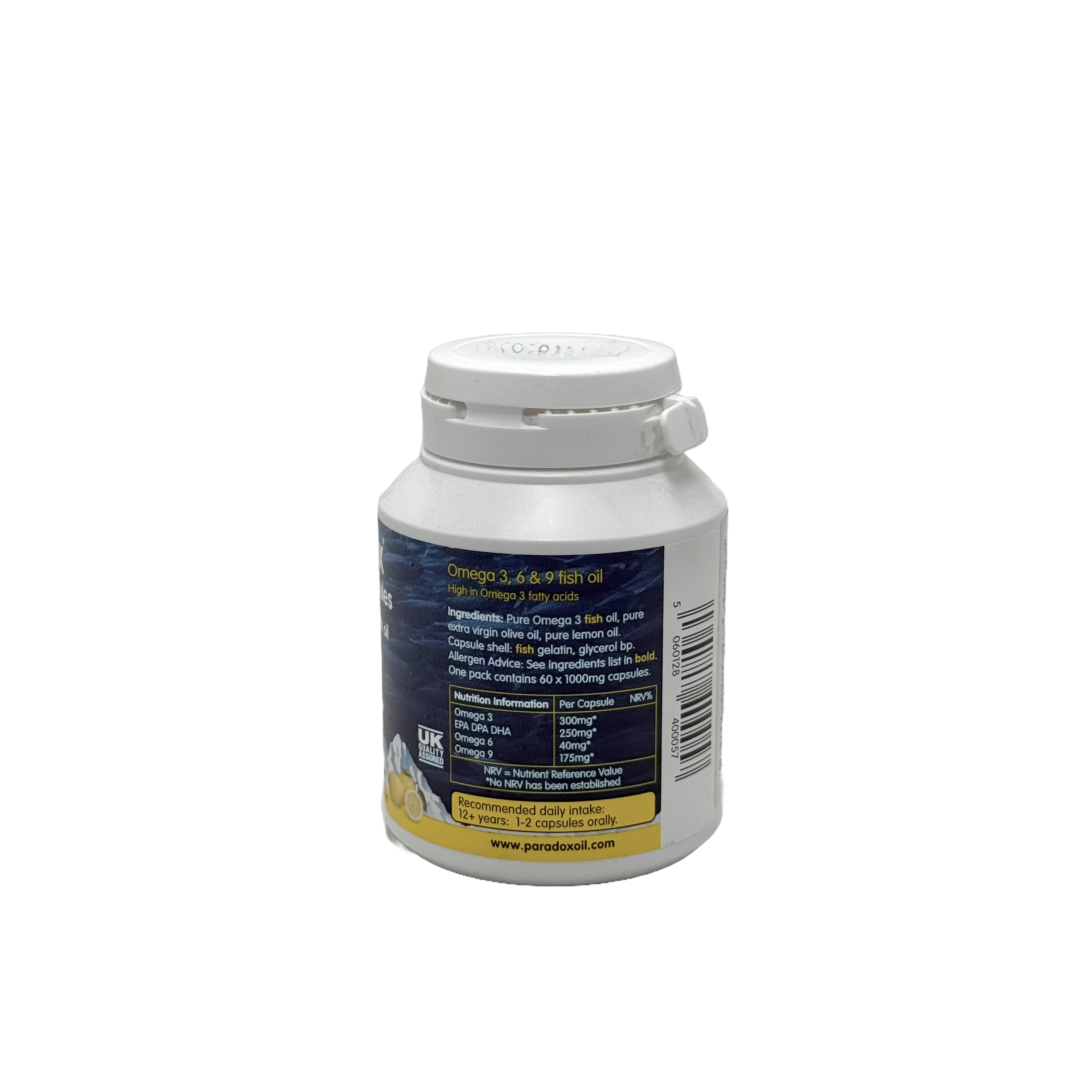 Paradox Omega 3-6-9 1000 mg 60 Capsules - بارادوكس أوميغا ٣-٦-٩ ١٠٠٠ ملغ ٦٠ كبسولة