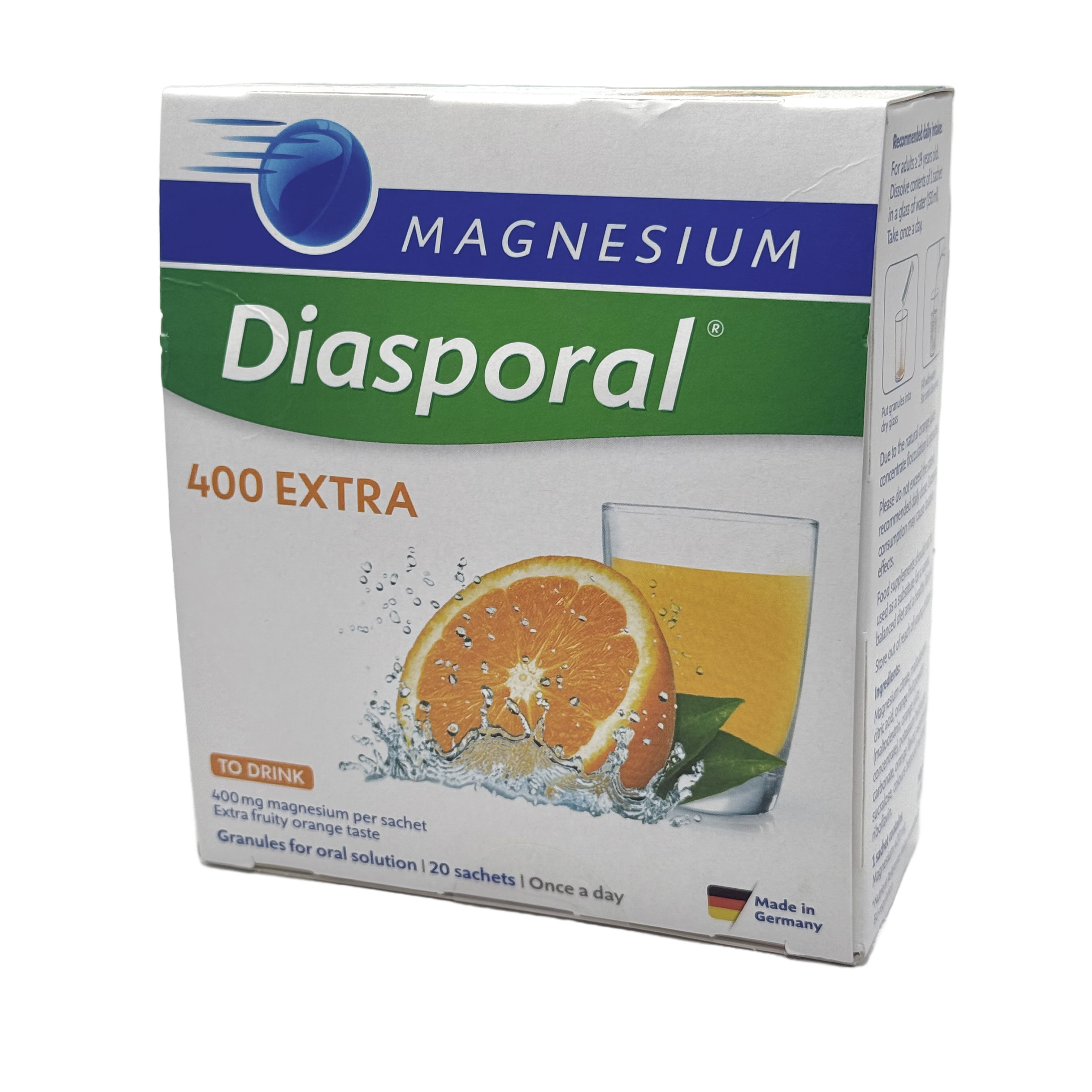 Diasporal Extra Drinkable Magnesium 400mg 20 Sachets - دياسبورال إكسترا ماغنيسيوم ٤٠٠ ملغ ٢٠ كيس
