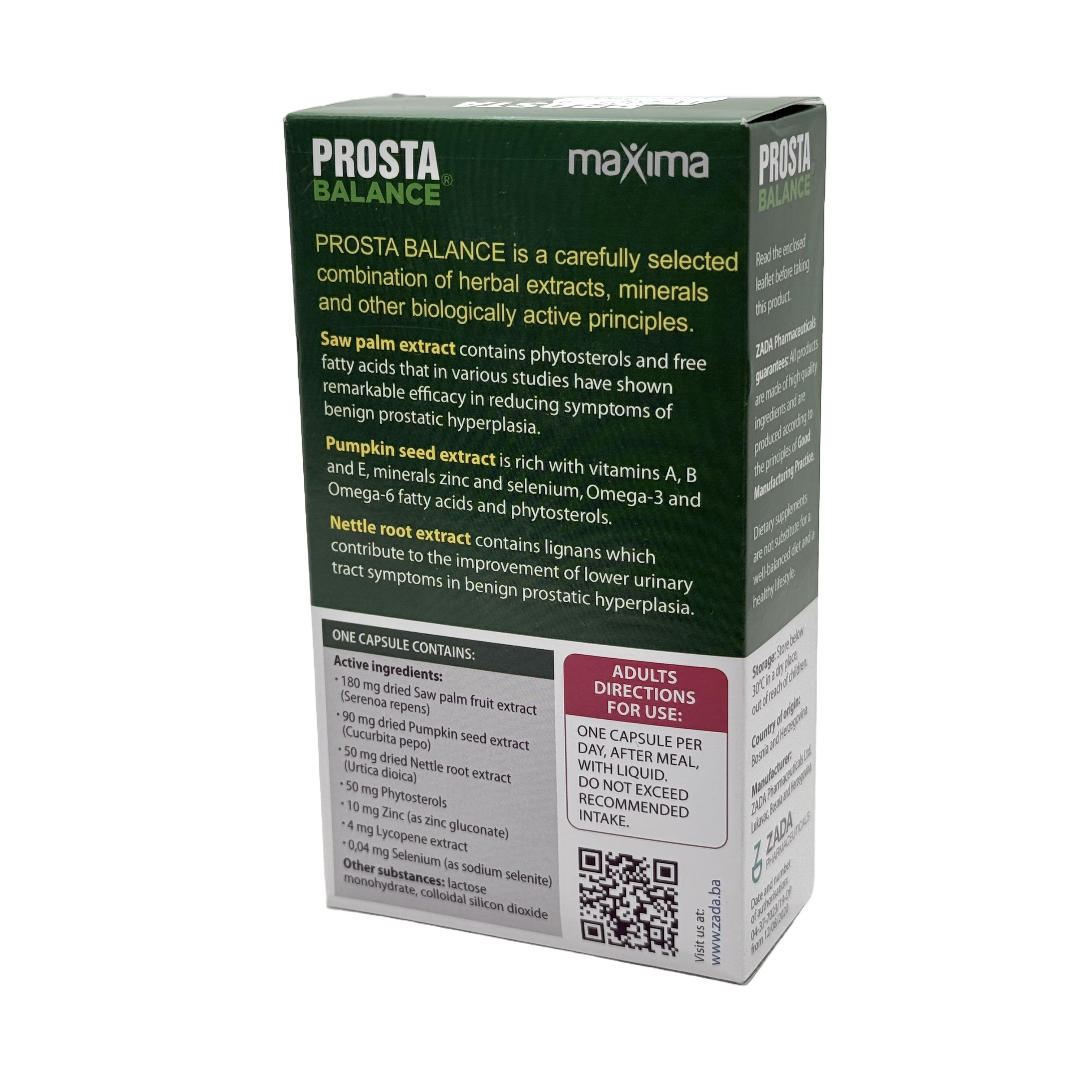 Zada Prosta Balance 30 Capsules - زادا بروستا بالانس ٣٠ كبسولة