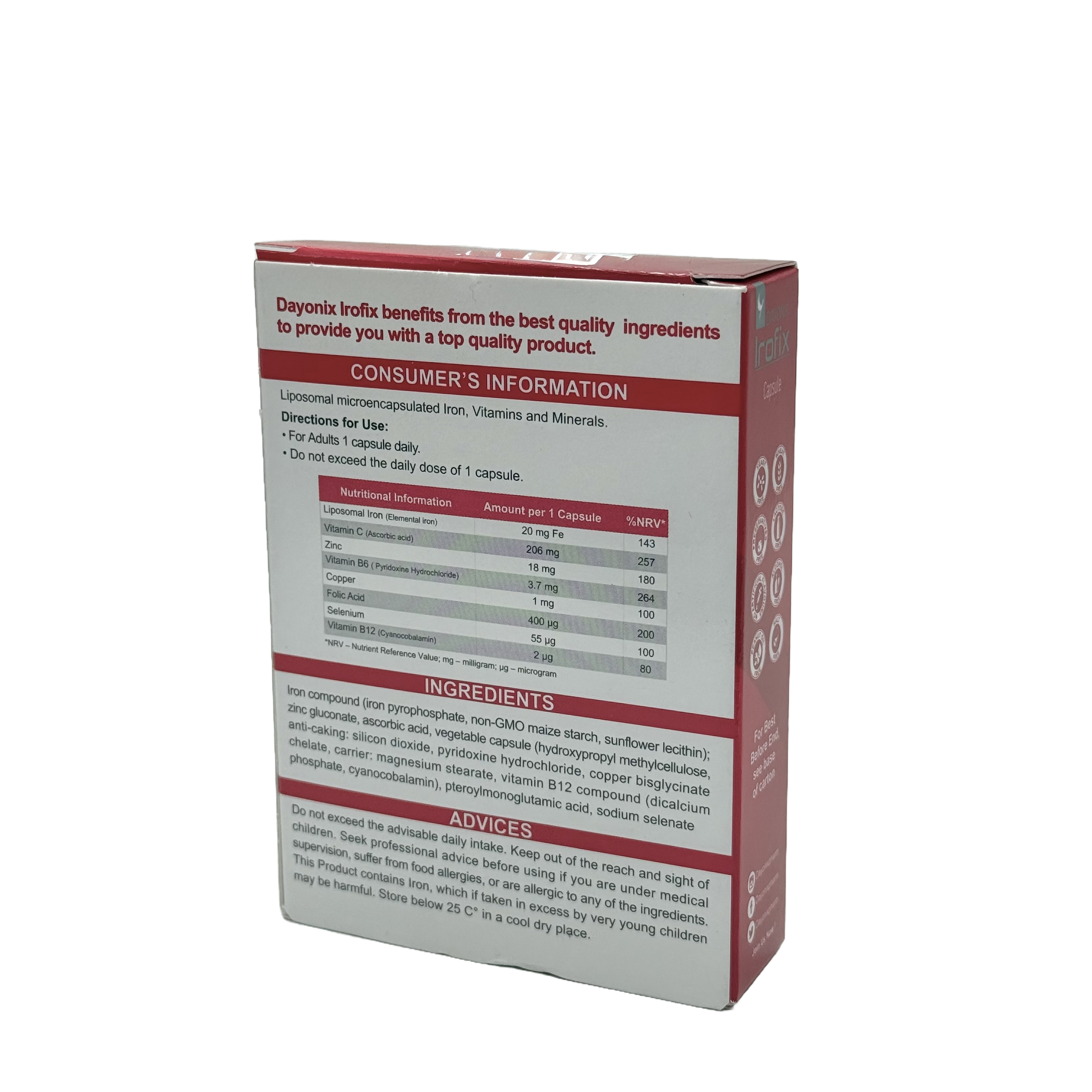 Irofix 20mg 30 Capsules - ايروفيكس 20 ملغ 30 كبسولة