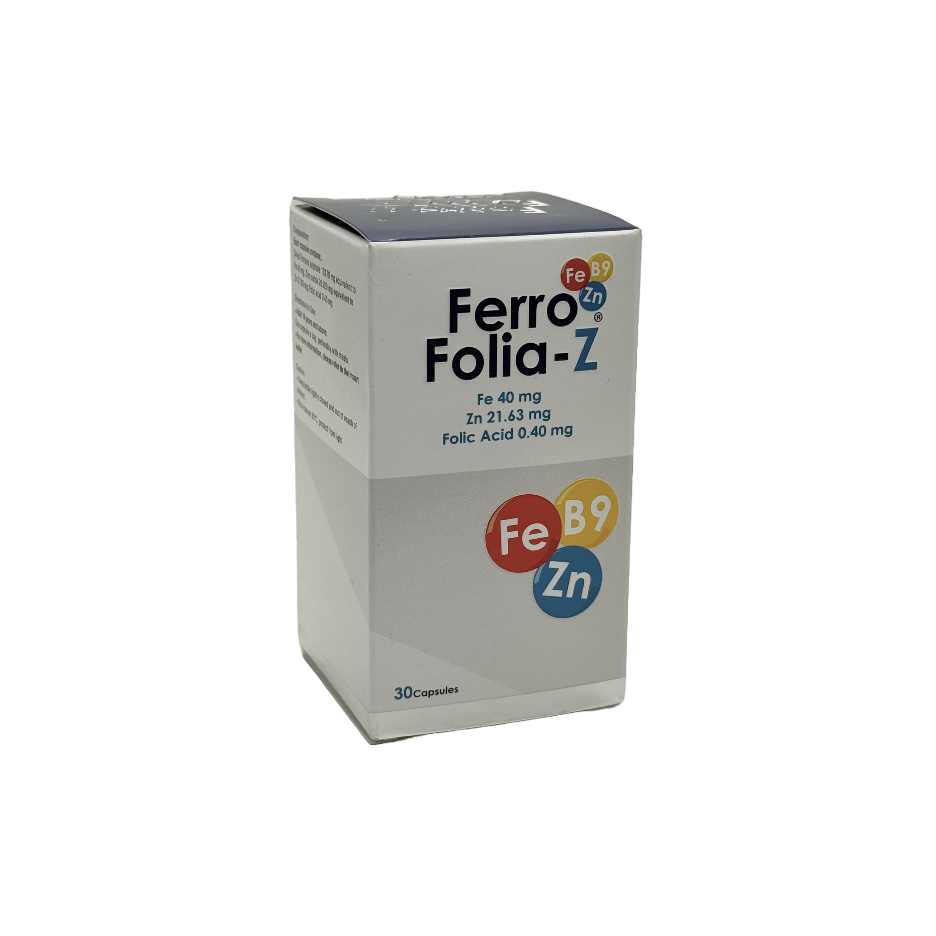Ferro Folia-Z 30 Capsules - فيرو فوليا-زد 30 كبسولة
