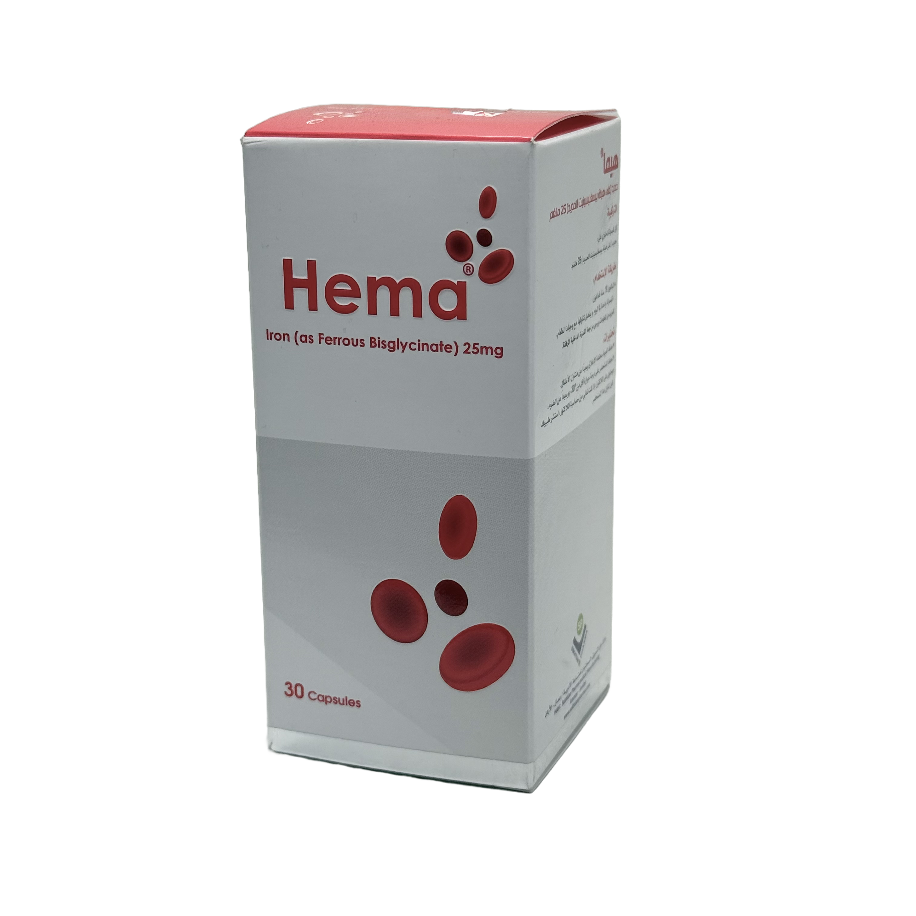 Hema Iron 25mg 30 Capsules -  هيما آيرون 25 ملغ 30 كبسولة