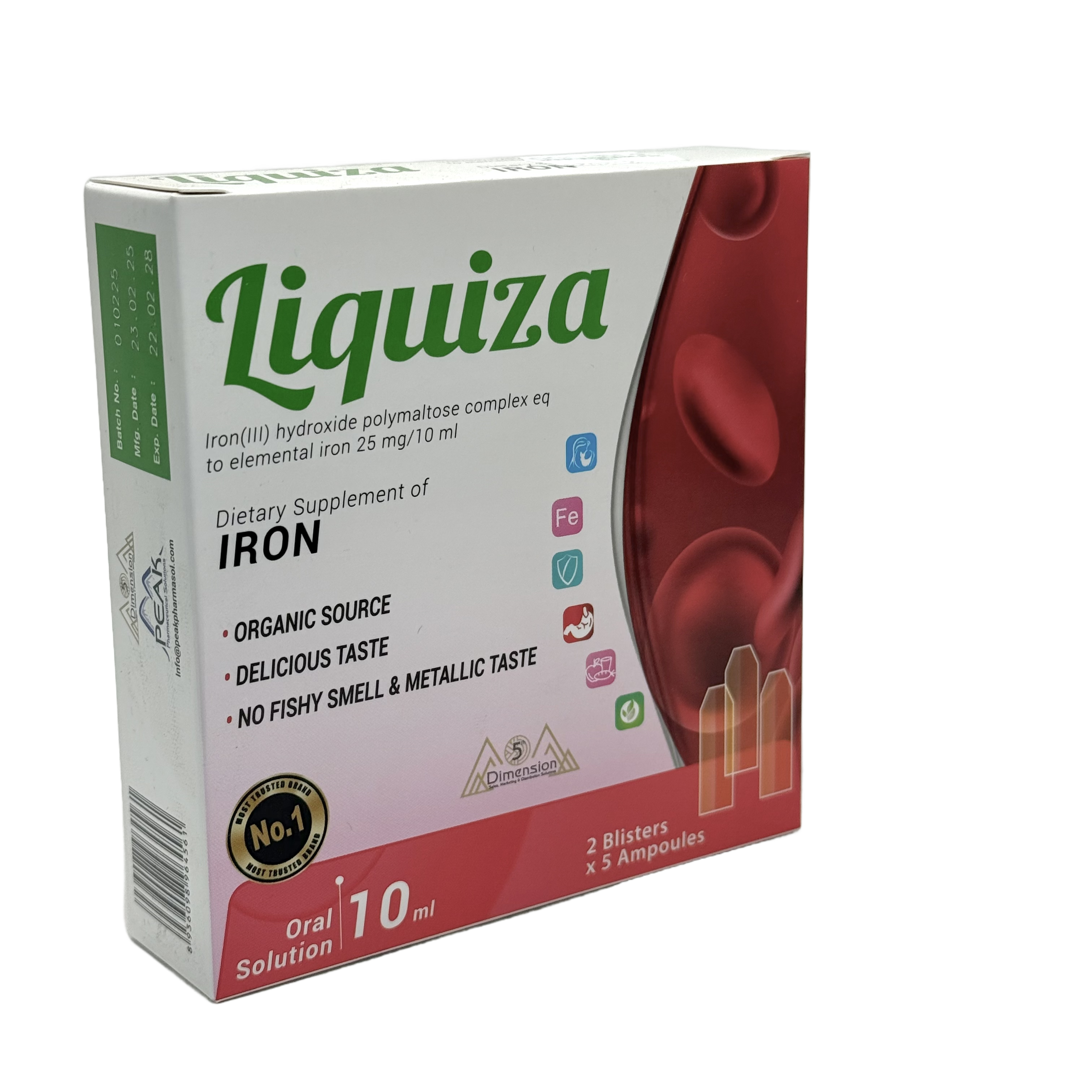 Liquiza 25mg 10ml 10 Ampoules - ليكويزا 25 ملغ 10 مل 10 أمبولات
