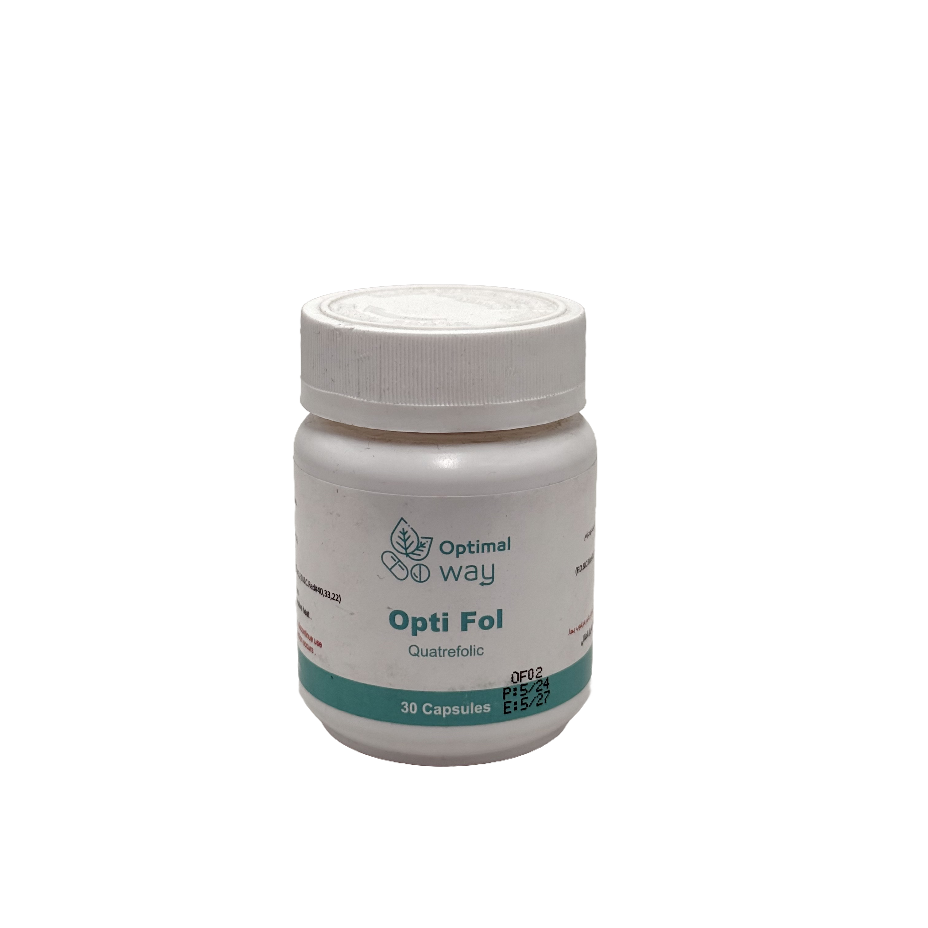 Optimal Way Opti Fol 400mg Quatrefolic 30 Capsules - أوبتي فوليك 400 مجم كواتريفوليك 30 كبسولة
