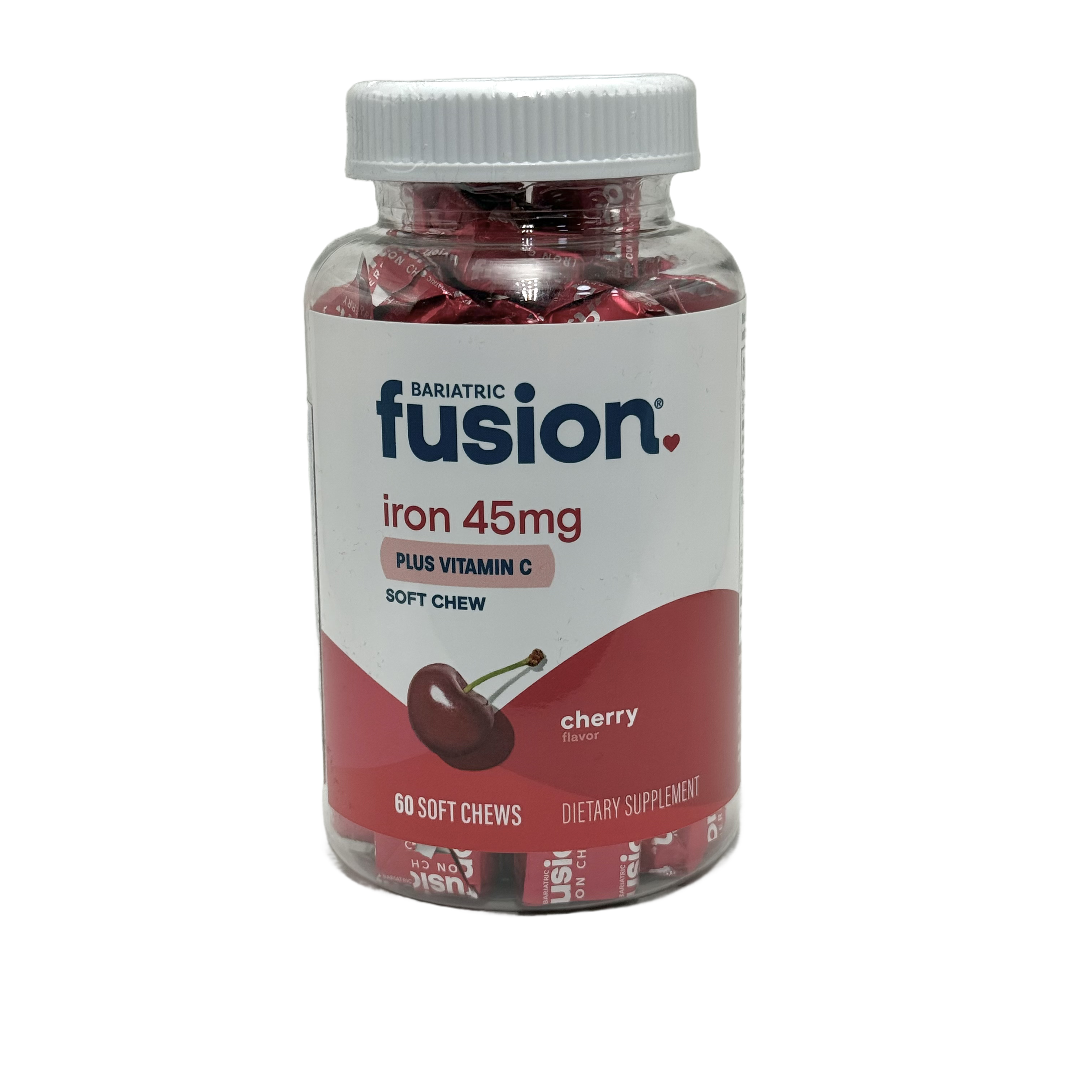 Bariatric Fusion Iron + Vitamin C 60 Soft Chewable Tablets – Cherry - بارياتريك فيوجن حديد + فيتامين سي 60 قرص مضغ بنكهة الكرز