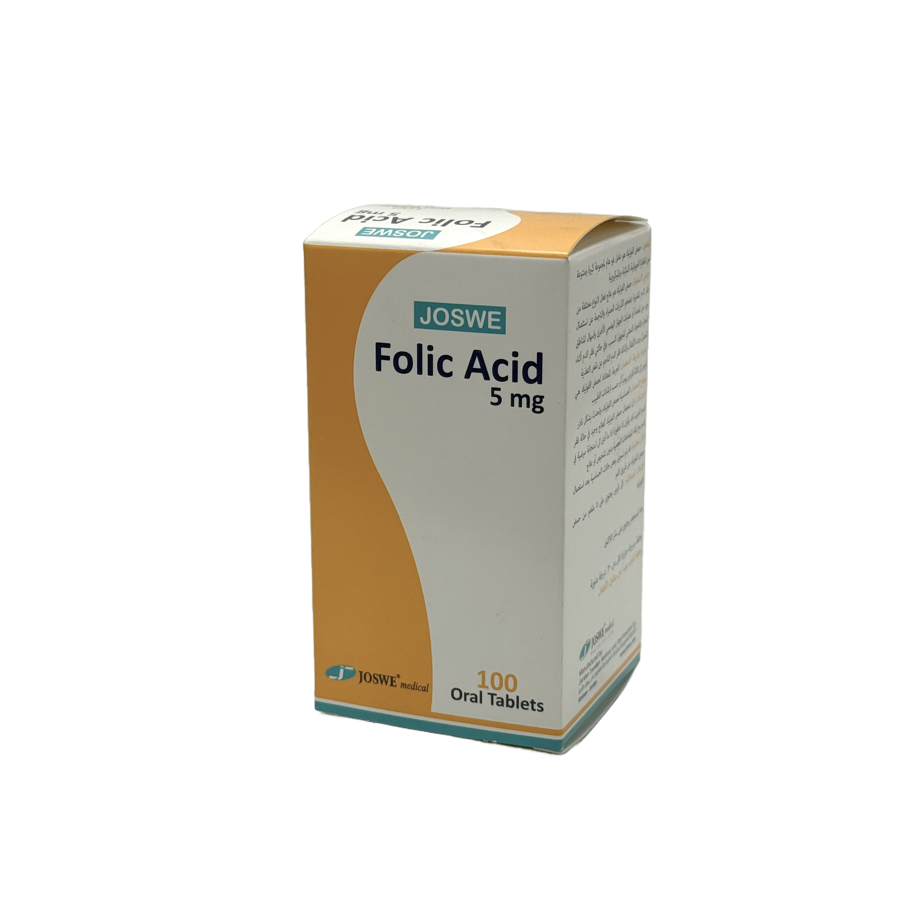 Joswe Folic Acid 5mg 100 Tablets - جوسوي فوليك أسيد 5 ملغ 100 جهاز