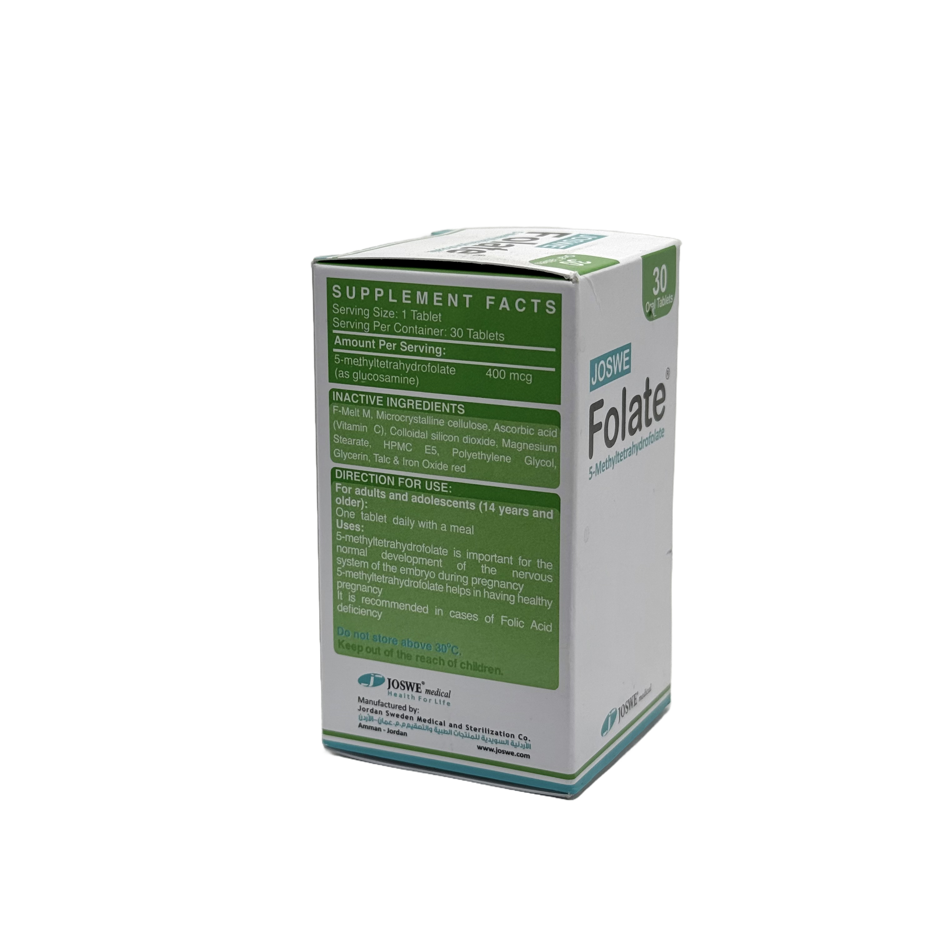 Joswe Folate 30 Tablets - جوسوي فولات 30 قرص