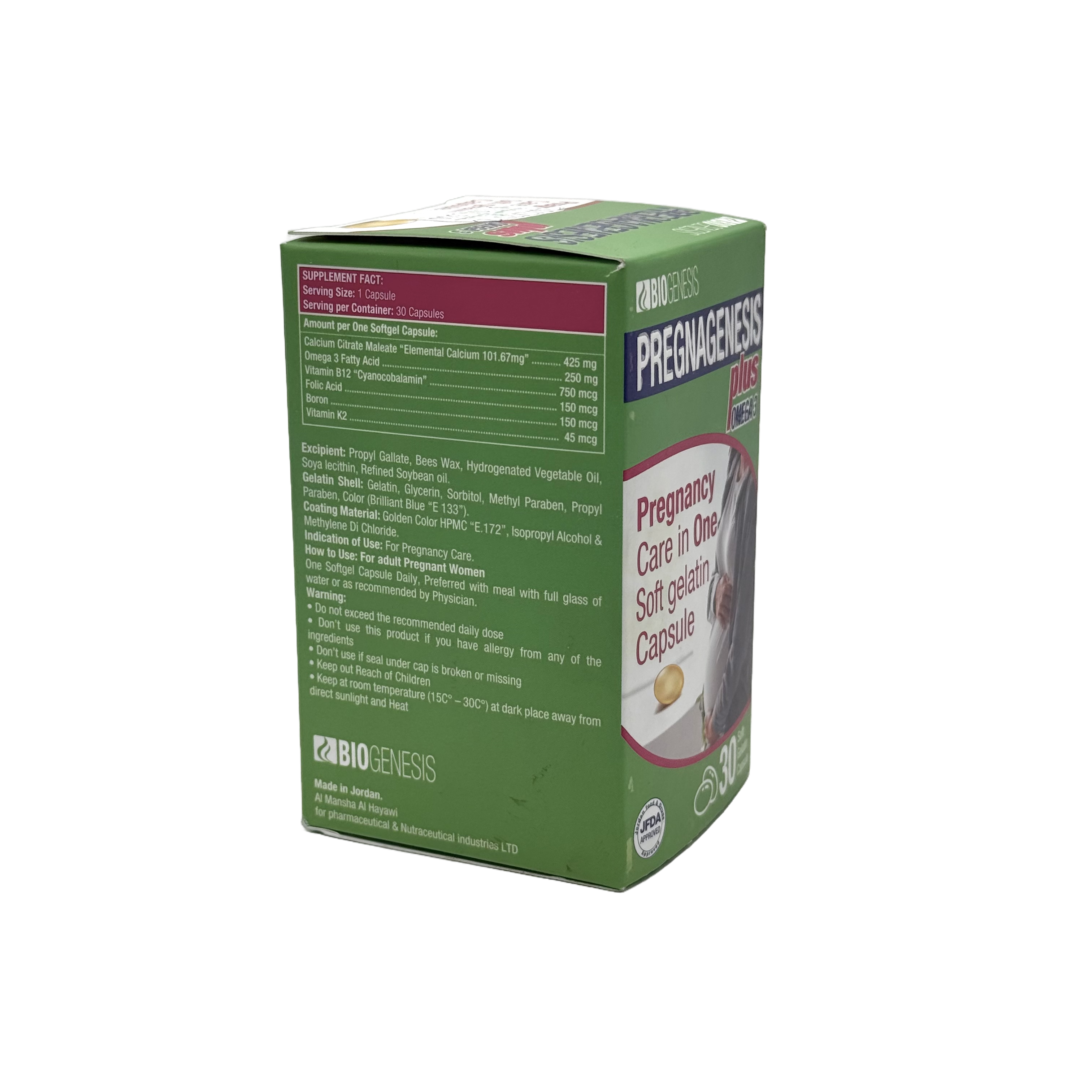 biogenesis Pregnagenesis Plus (Omega-3) 30 Capsules - بيوجينيسس بريجنوجينيسس بلس (أوميغا 3) 30 كبسولة