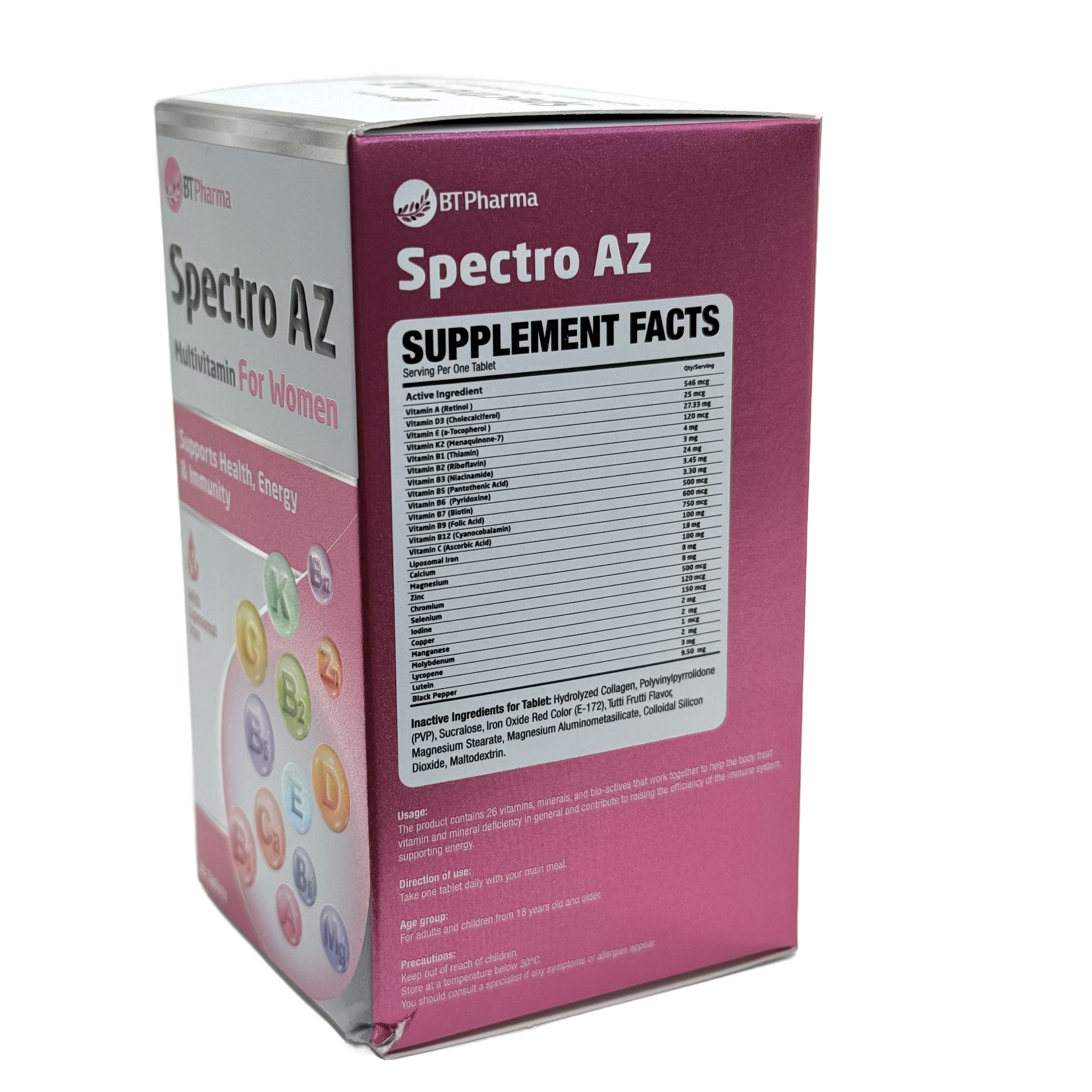 BTPharma Spectro AZ 30 Tablets - بي تي فارما سبكترو إيه زد 30 قرص