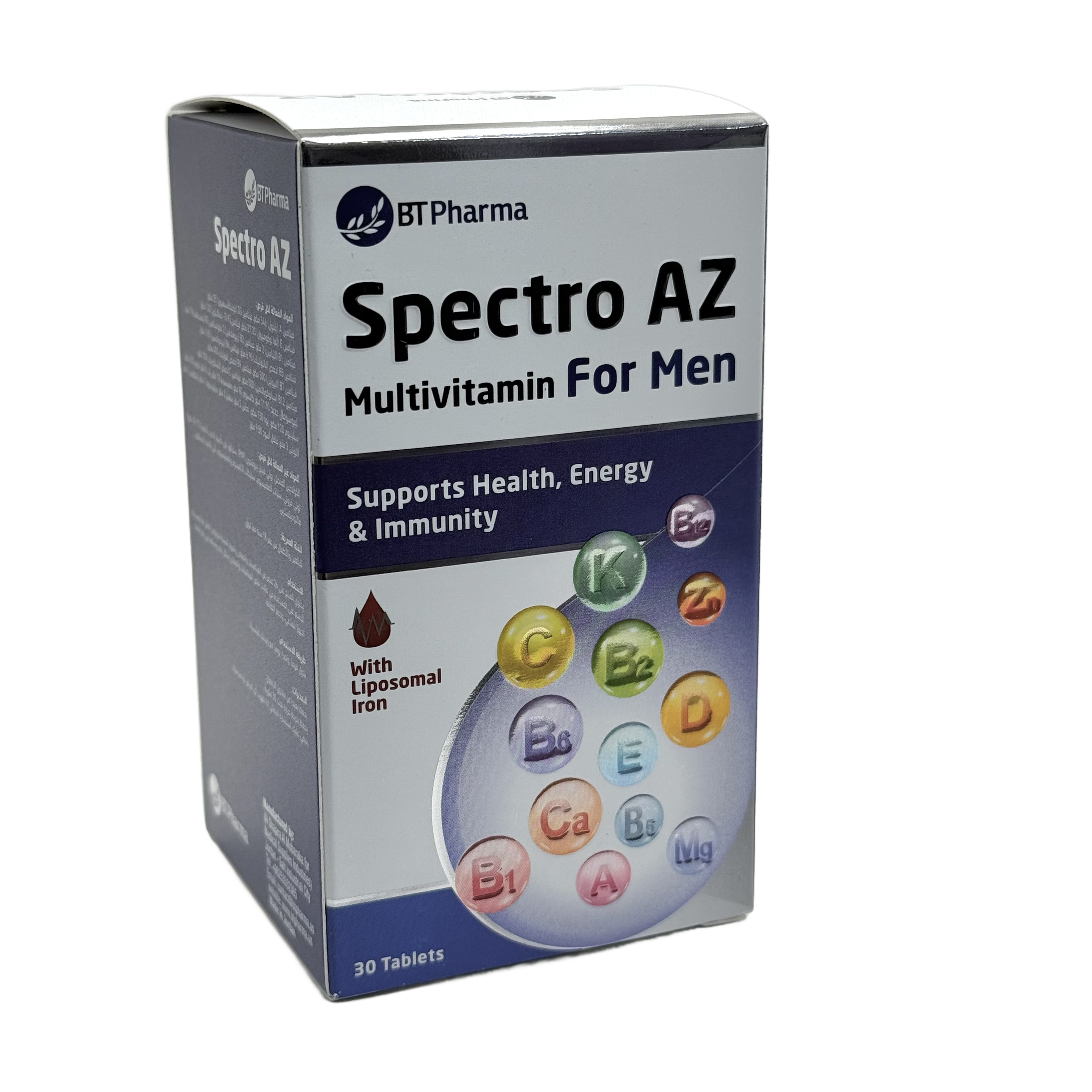 BTPharma Spectro AZ 30 Tablets - بي تي فارما سبيكترو اي زد 30 قرص للرجال
