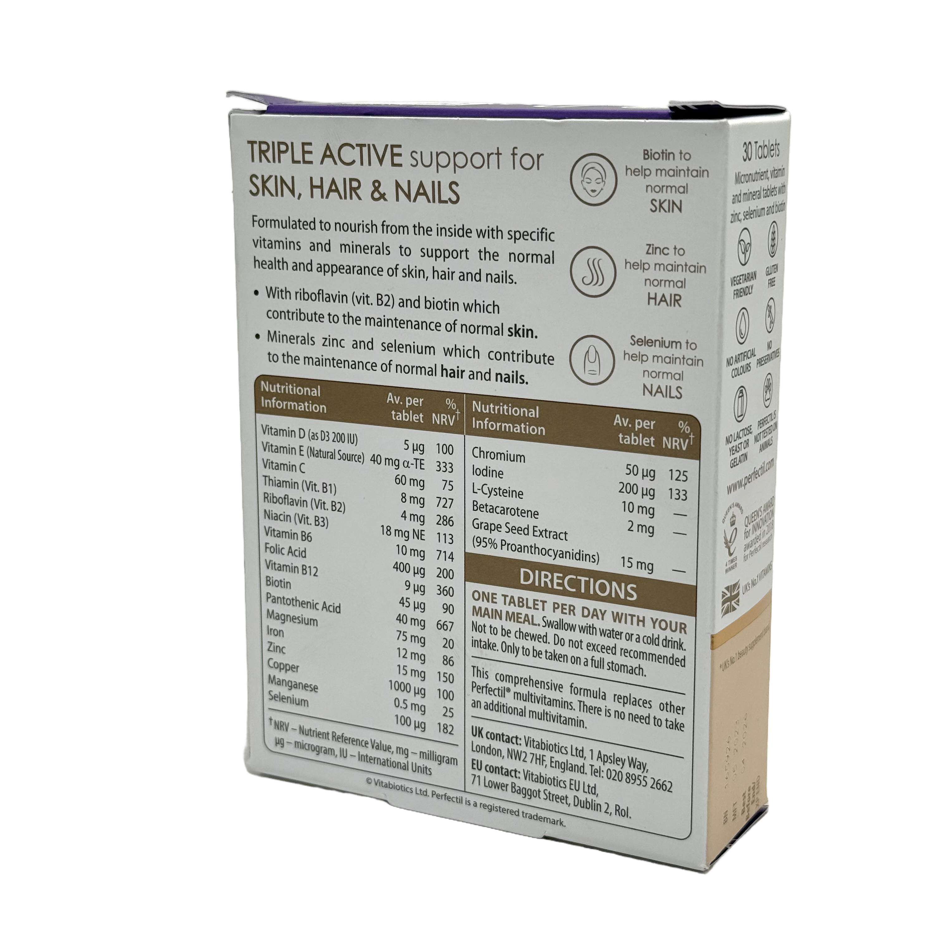 Vitabiotics Perfectil Original 30 Tablets - فيتابيوتكس بيرفكتيل أوريجينال 30 قرص