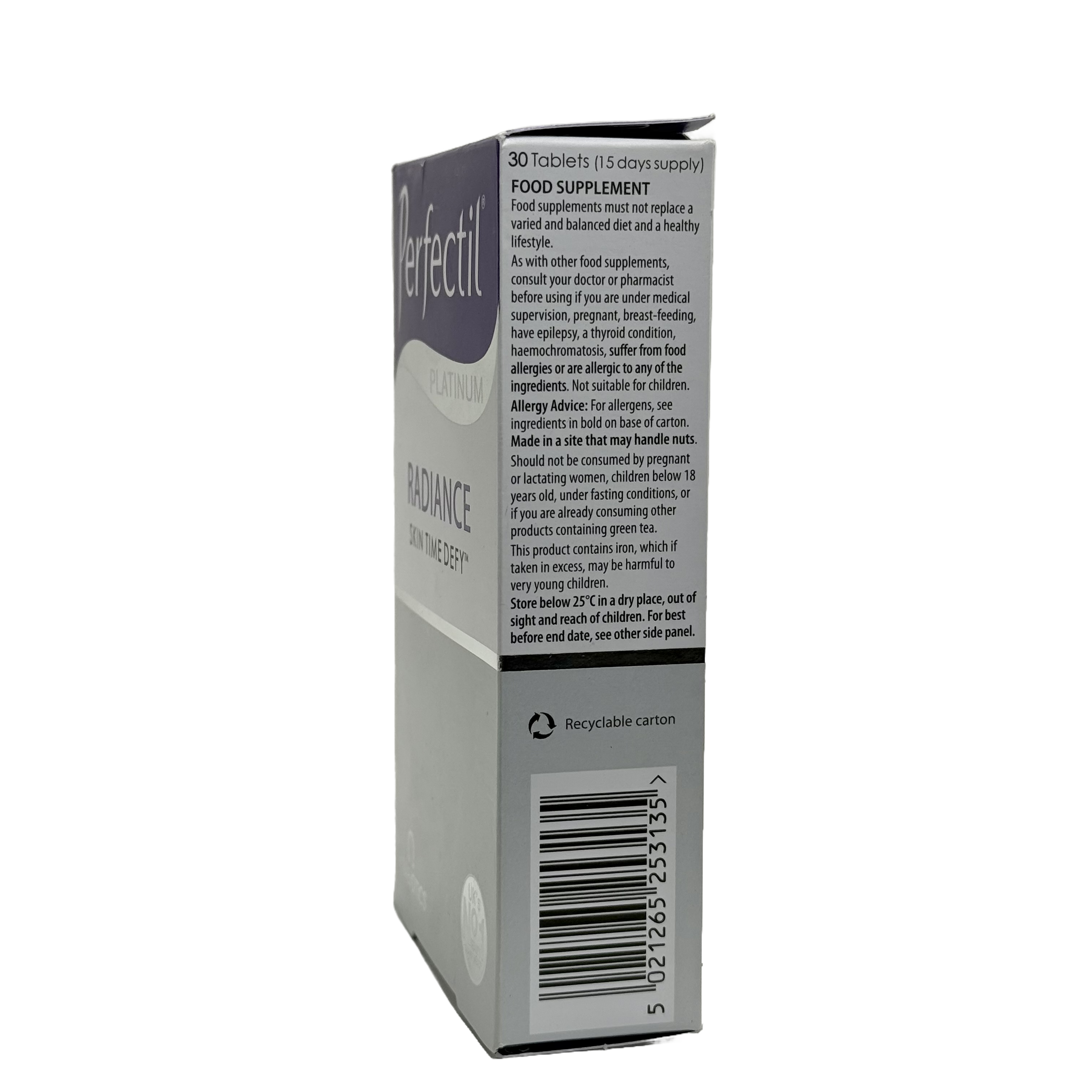 Vitabiotics Perfectil Platinum Radiance 30 Tablets - فيتابيوتكس بيرفكتيل بلاتينيوم راديانس 30 قرص