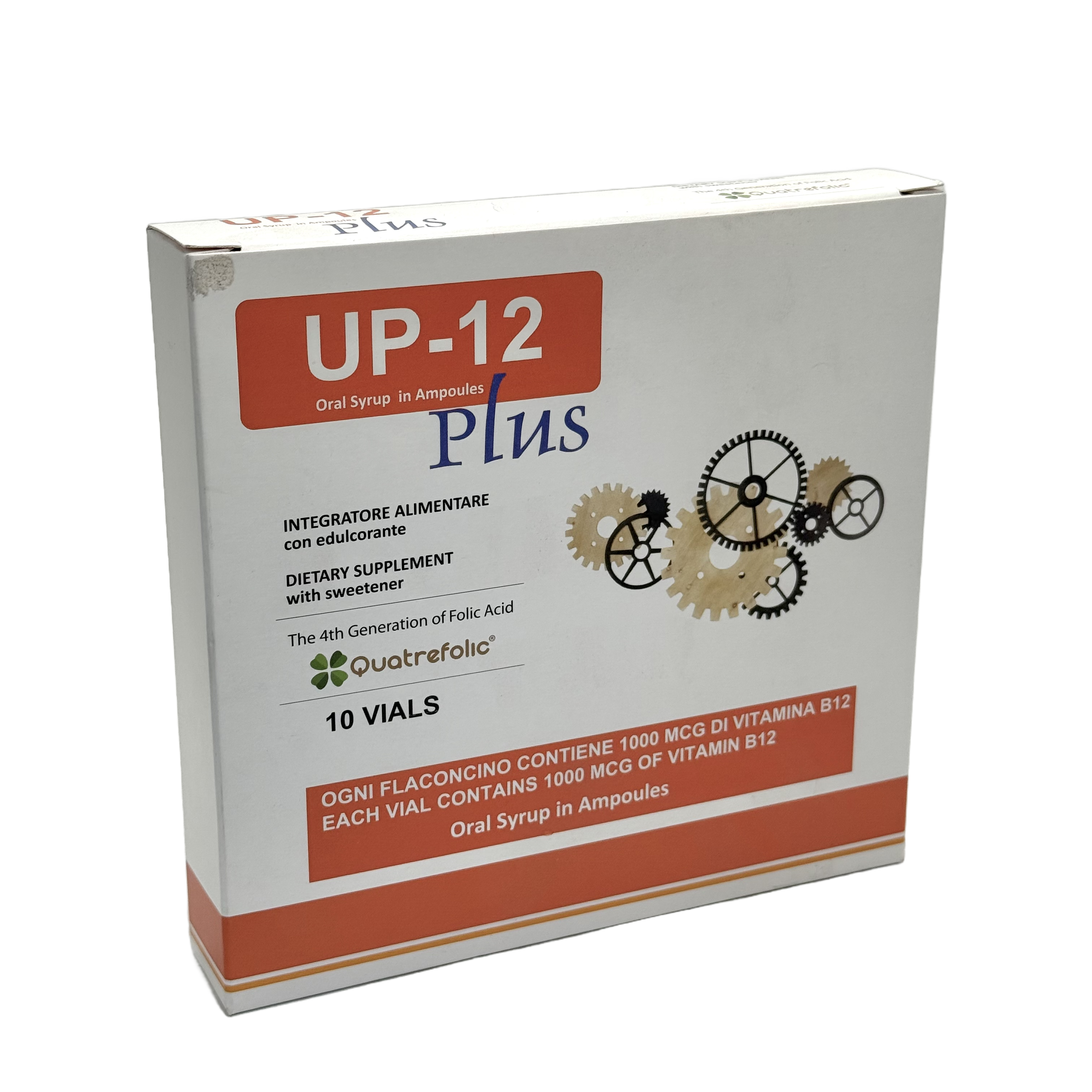 Up-12 Plus Oral Vial Vitamin B12, 10 Vials - أب-12 بلس أمبولات فموية فيتامين ب12، 10 أمبولات