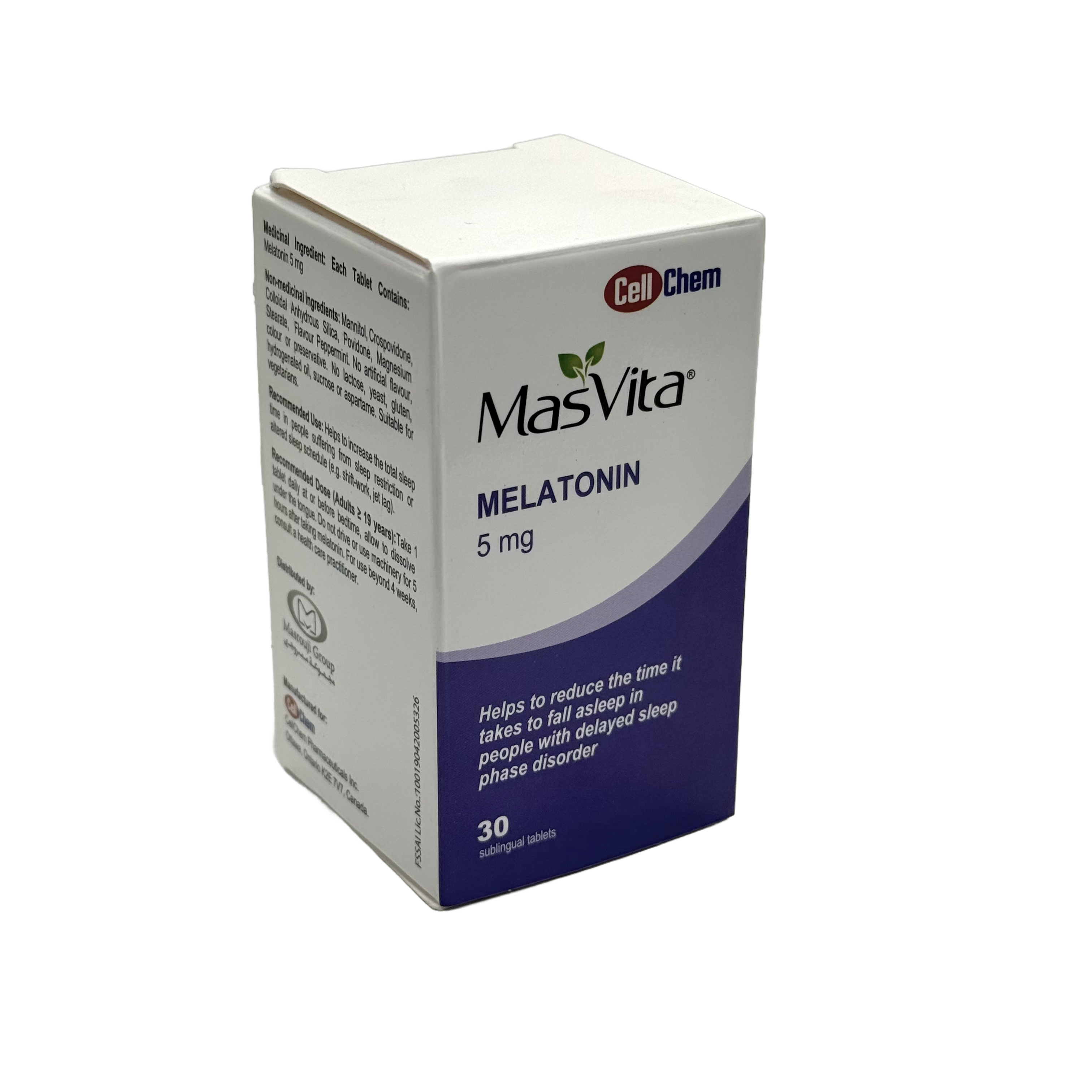 Masvita Melatonin 5mg - ماسفيتا ميلاتونين 5 ملغ