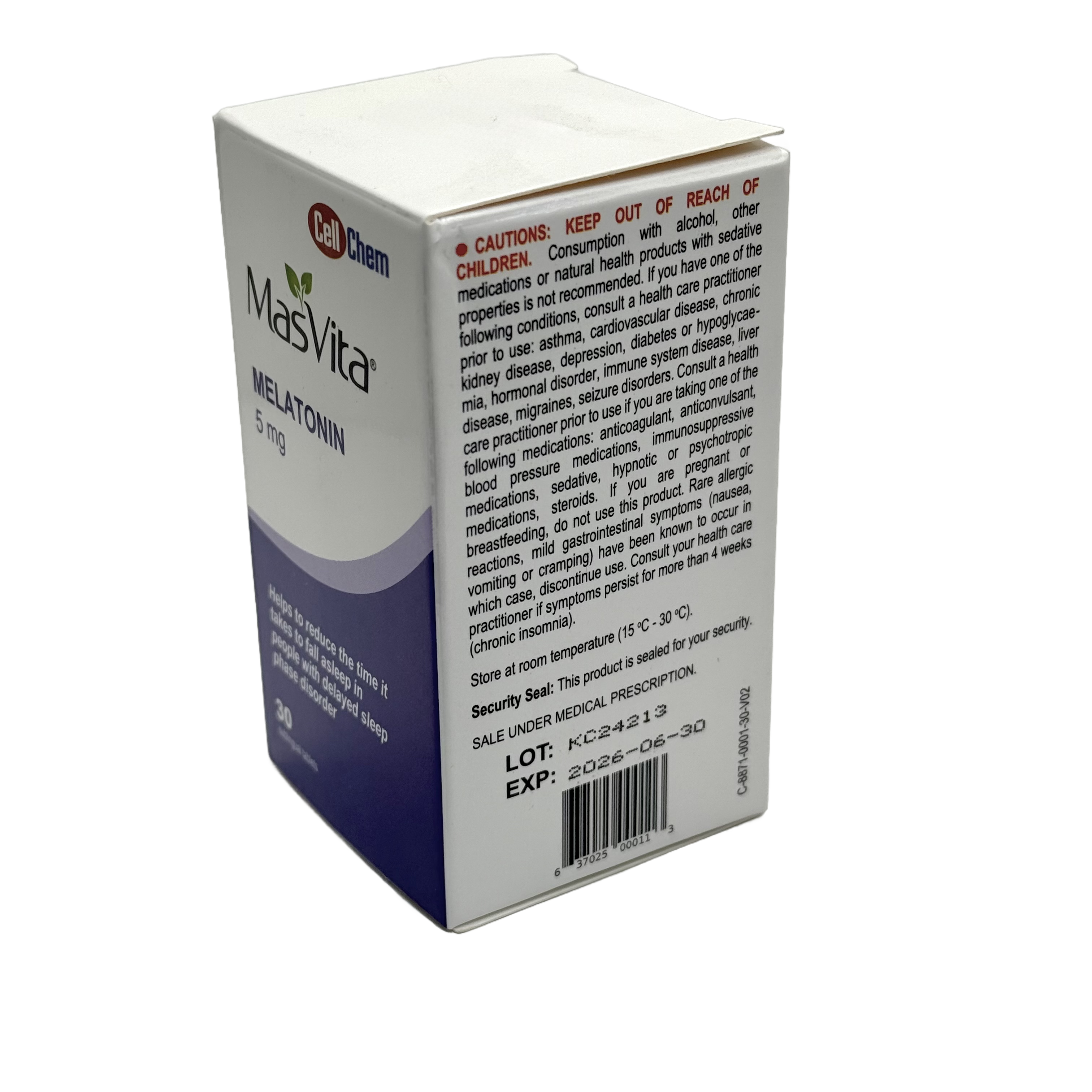 Masvita Melatonin 5mg - ماسفيتا ميلاتونين 5 ملغ