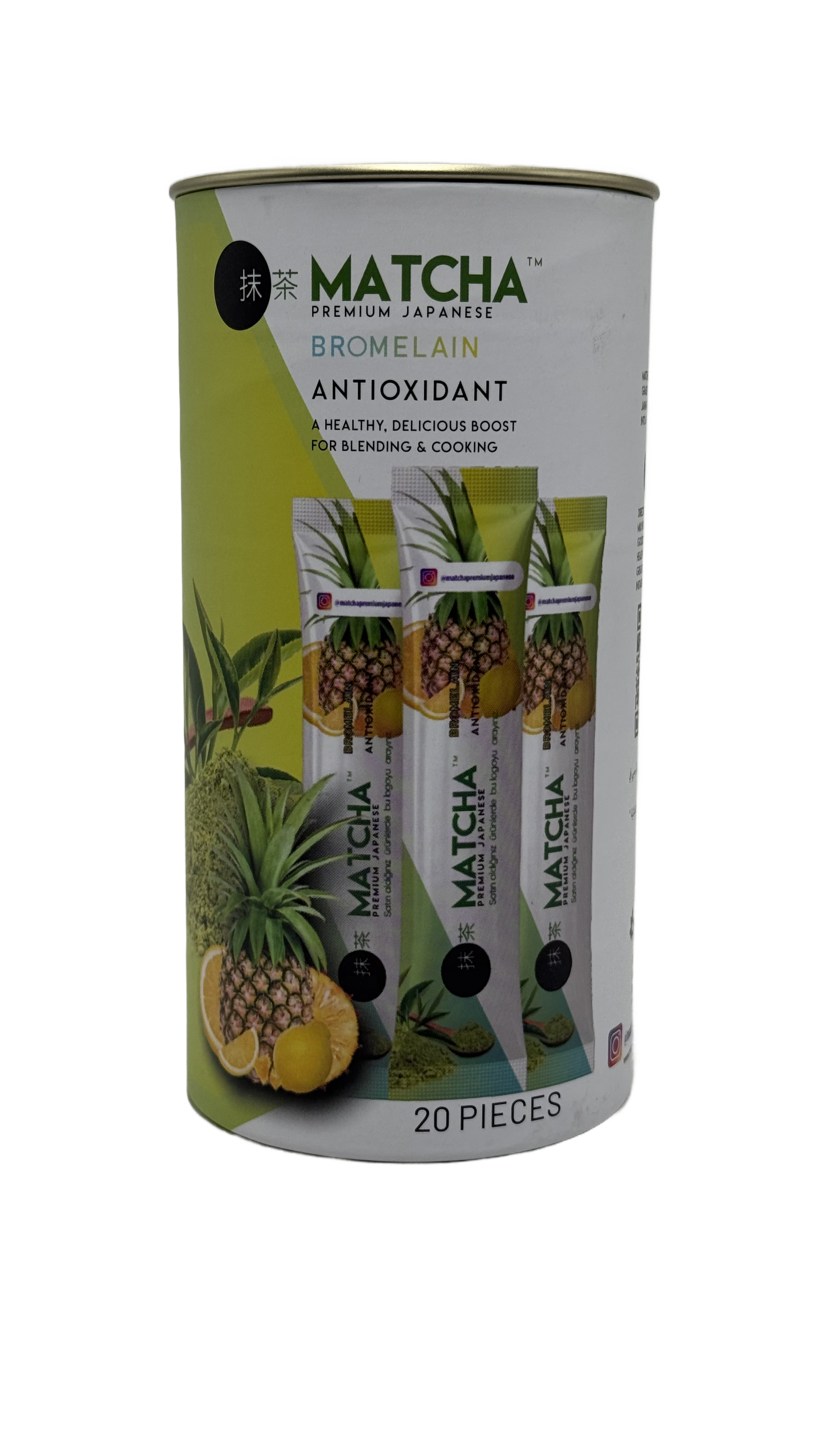 Matcha Premium Japanese Bromelain Flavored Detox Tea 20 Sachets - شاي ماتشا بريميوم بنكهة البروميلين الياباني 20 كيس