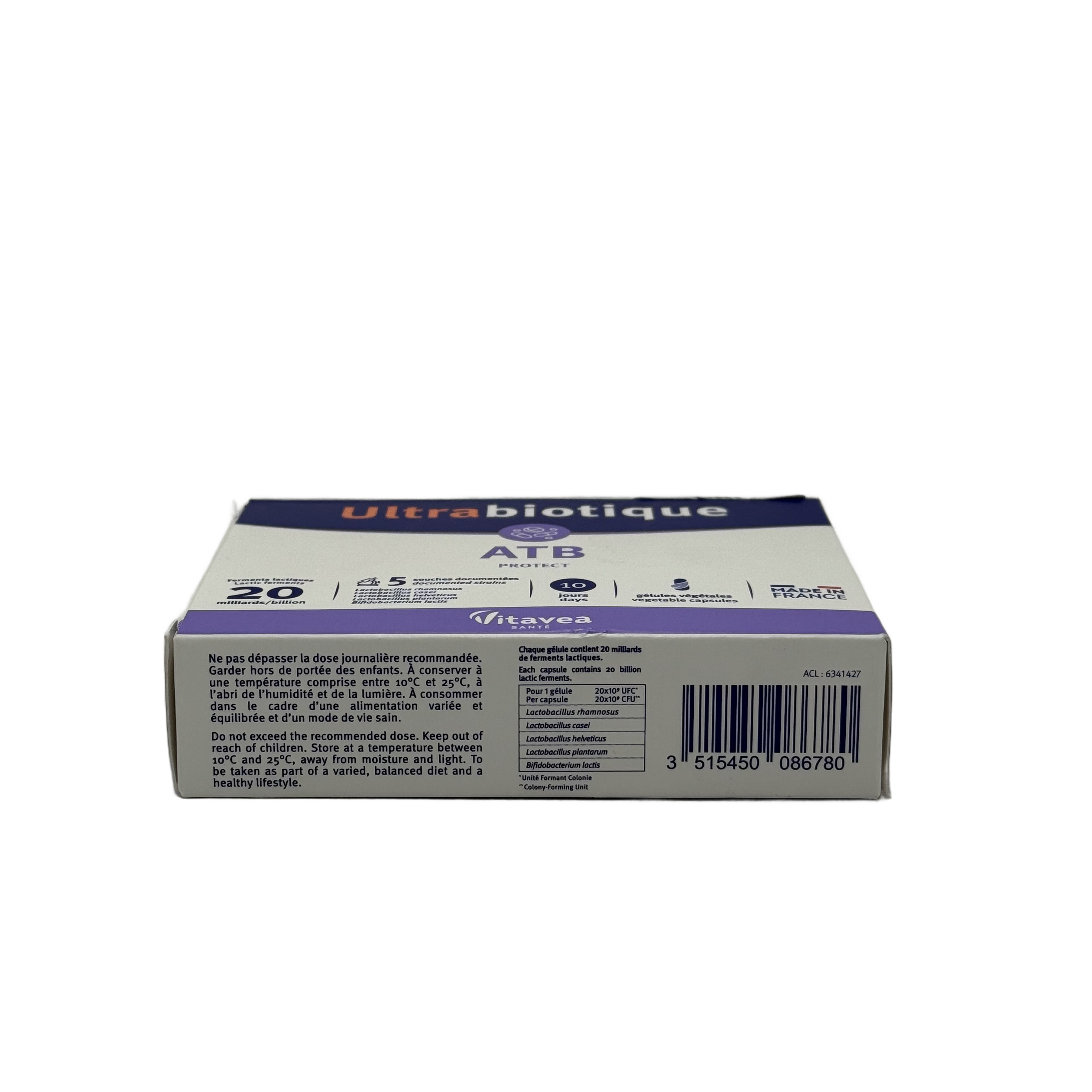 Ultrabiotique ATB Protect 20 Billion CFU 10 Capsules - ألترا بايوتيك ايه تي بي بروتكت 20 مليار وحدة 10 كبسولات