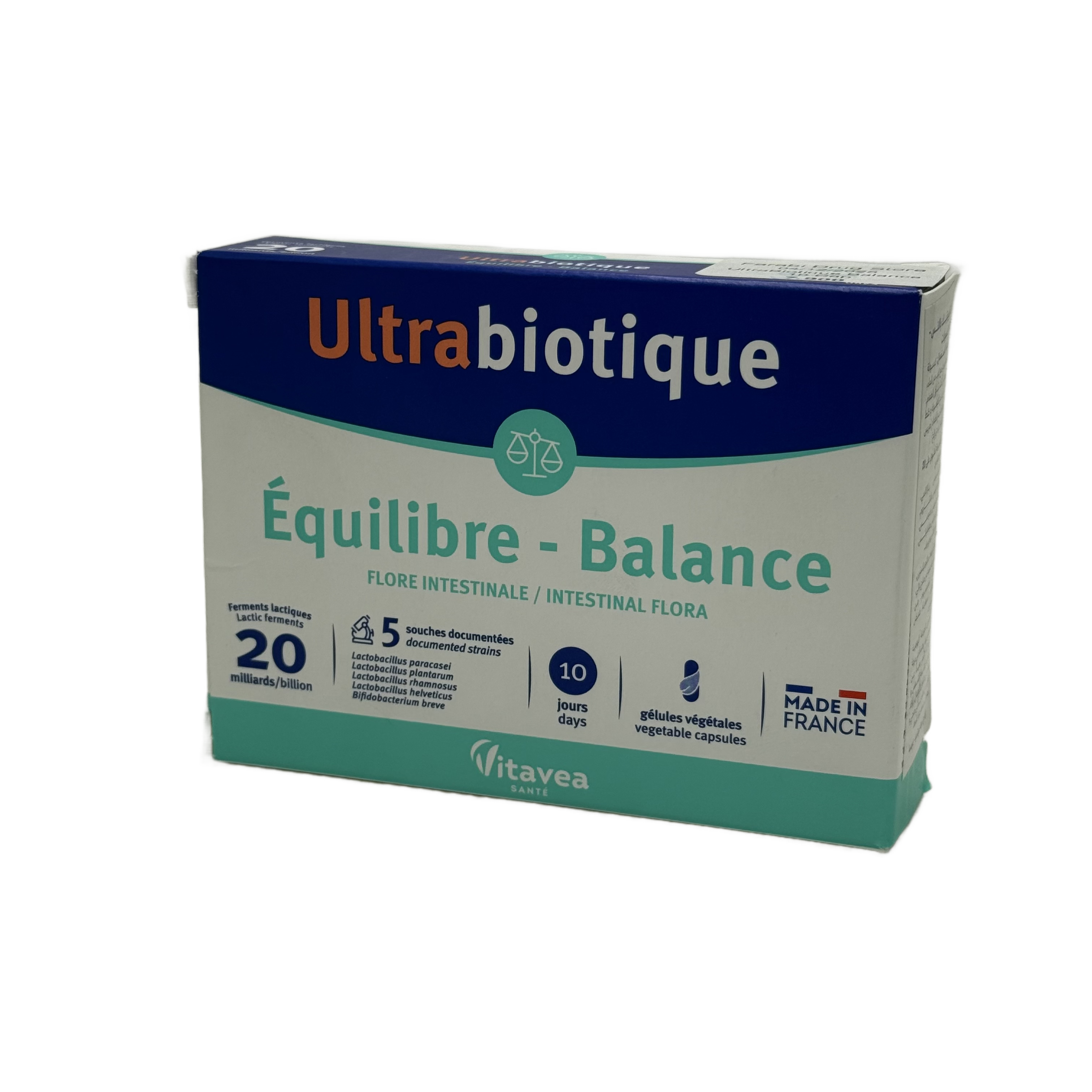 Ultrabiotique Équilibre Balance 20 Billion CFU 10 Capsules - ألترا بايوتيك إكويلبر توازن 20 مليار وحدة 10 كبسولات