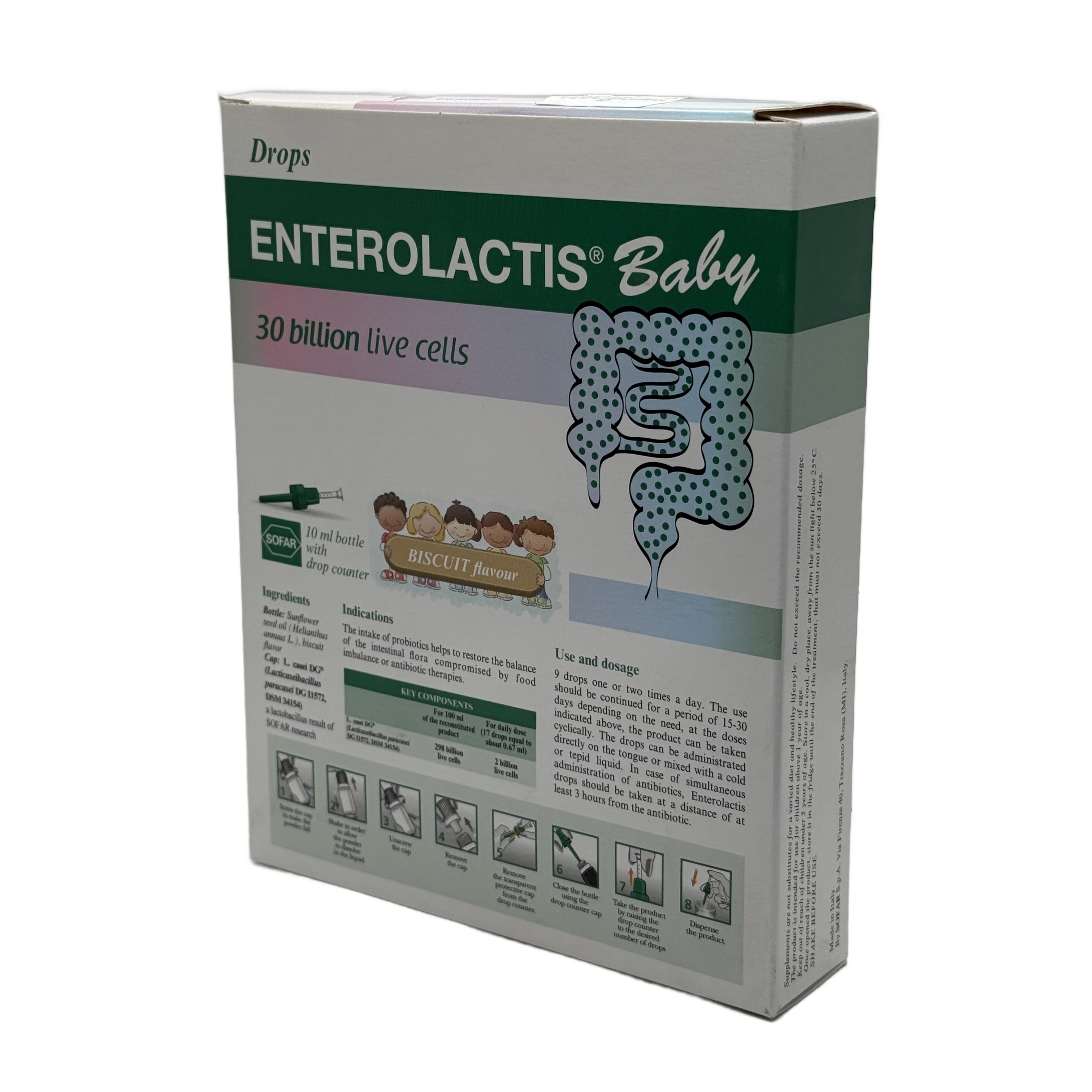 Enterolactis Probiotic Baby Drops 10ml - انتيرولاكتيس بروبيوتيك نقط للرضع 10 مل