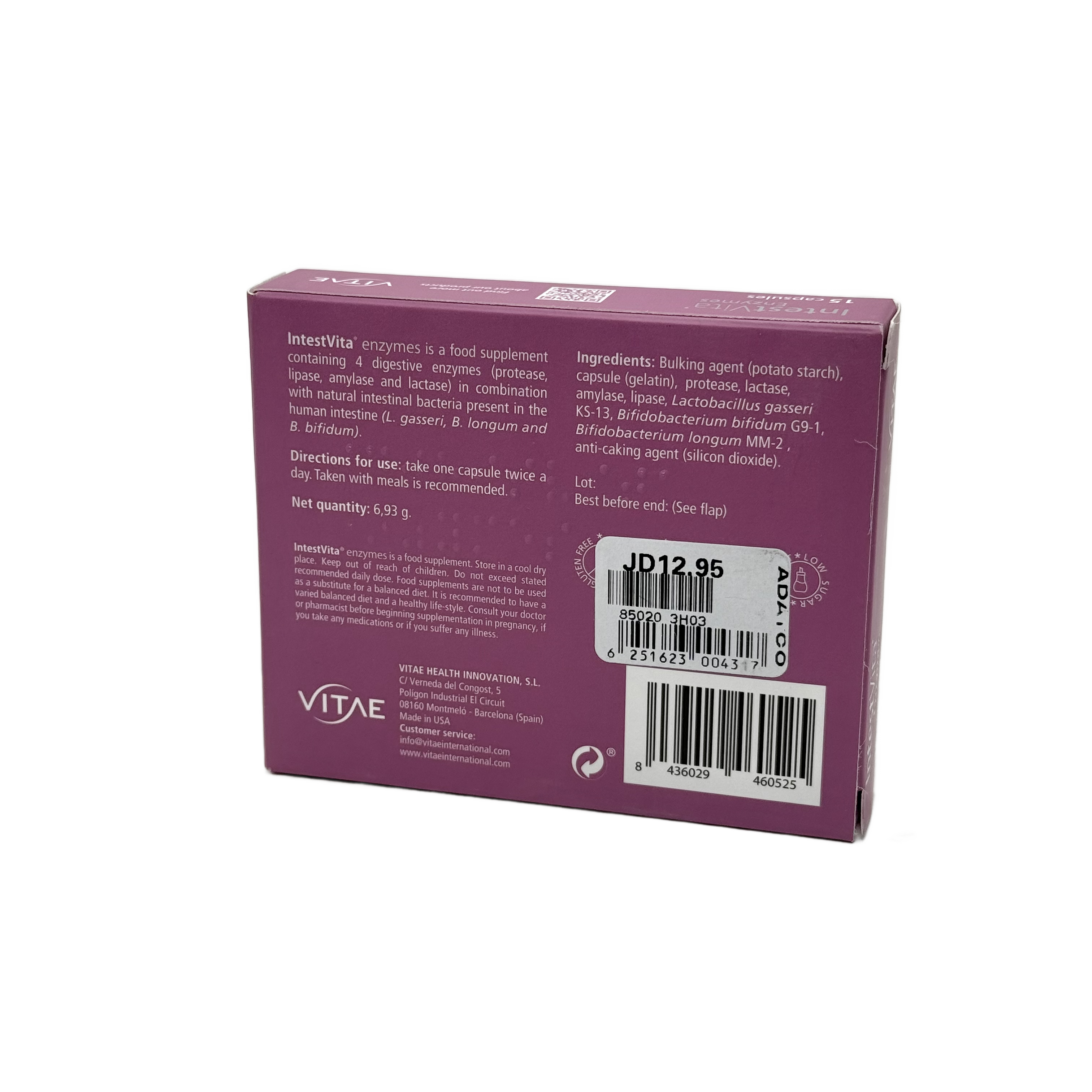 Intestvita Enzymes 15 Capsules - إنتستفيتا إنزيمات 15 كبسولة