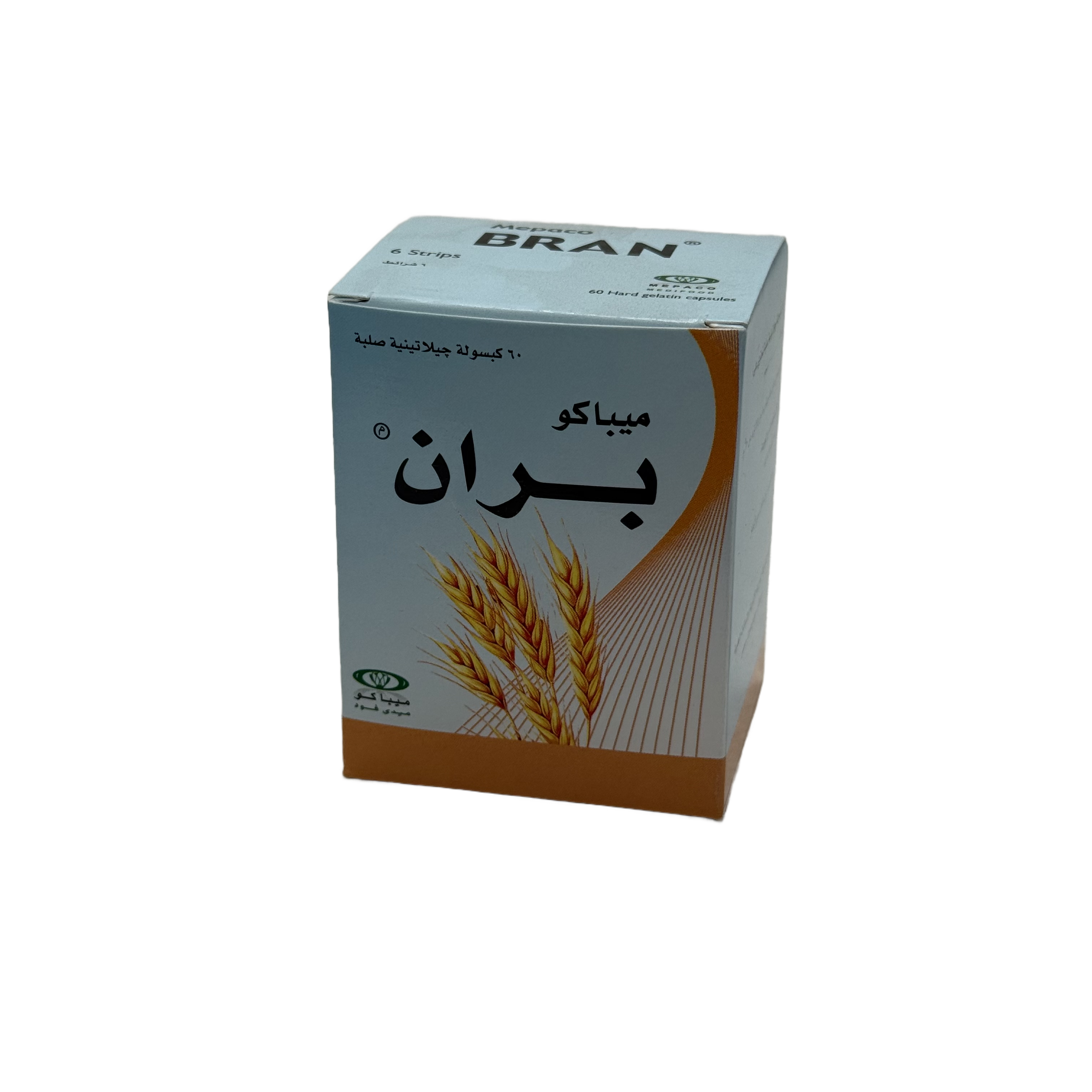 Mepaco Bran Digestive Support 60 Capsules - ميباكو بران لدعم الهضم 60 كبسولة