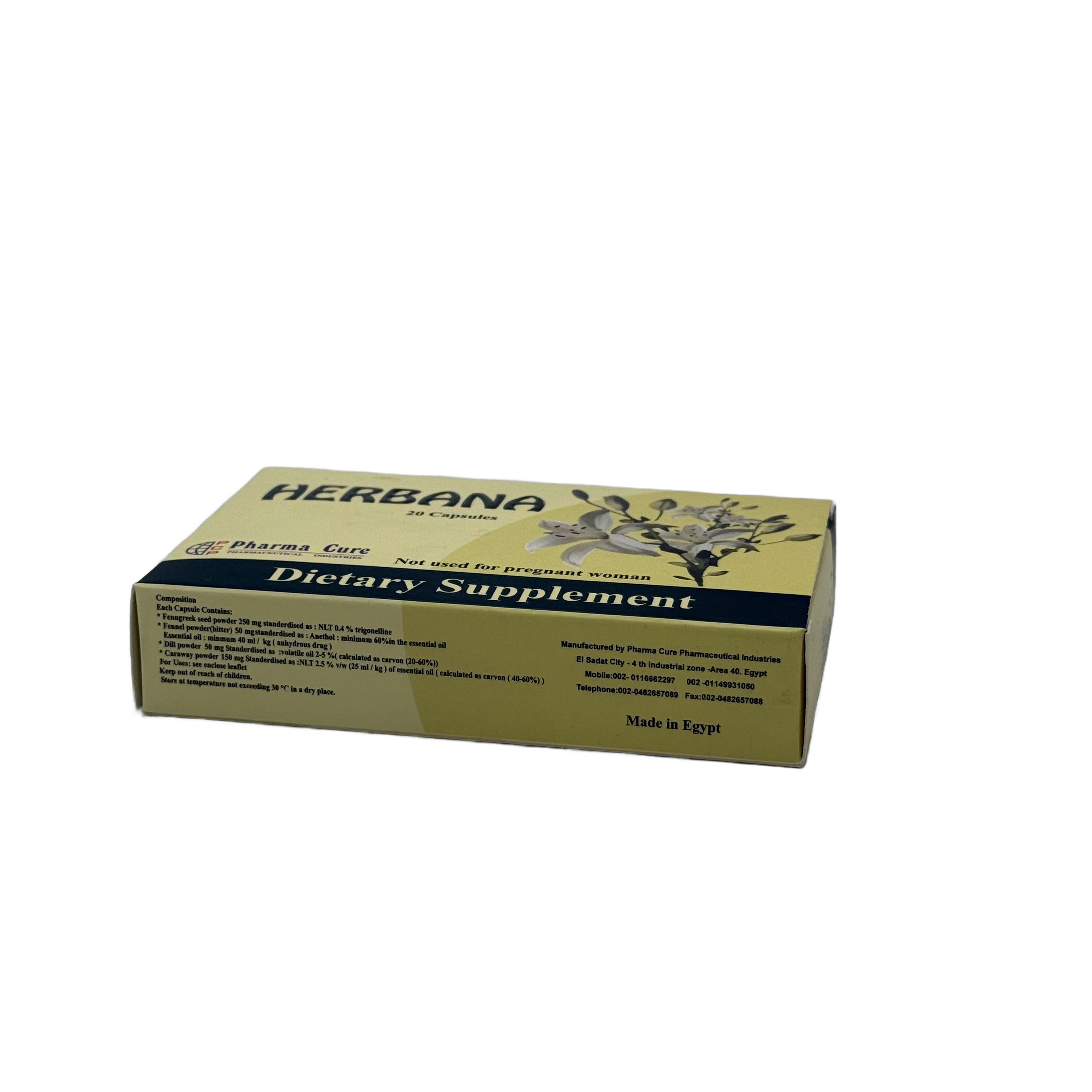 Herbana Lactation Vitamins 20 Capsules - هيربانا فيتامينات الرضاعة 20 كبسولة