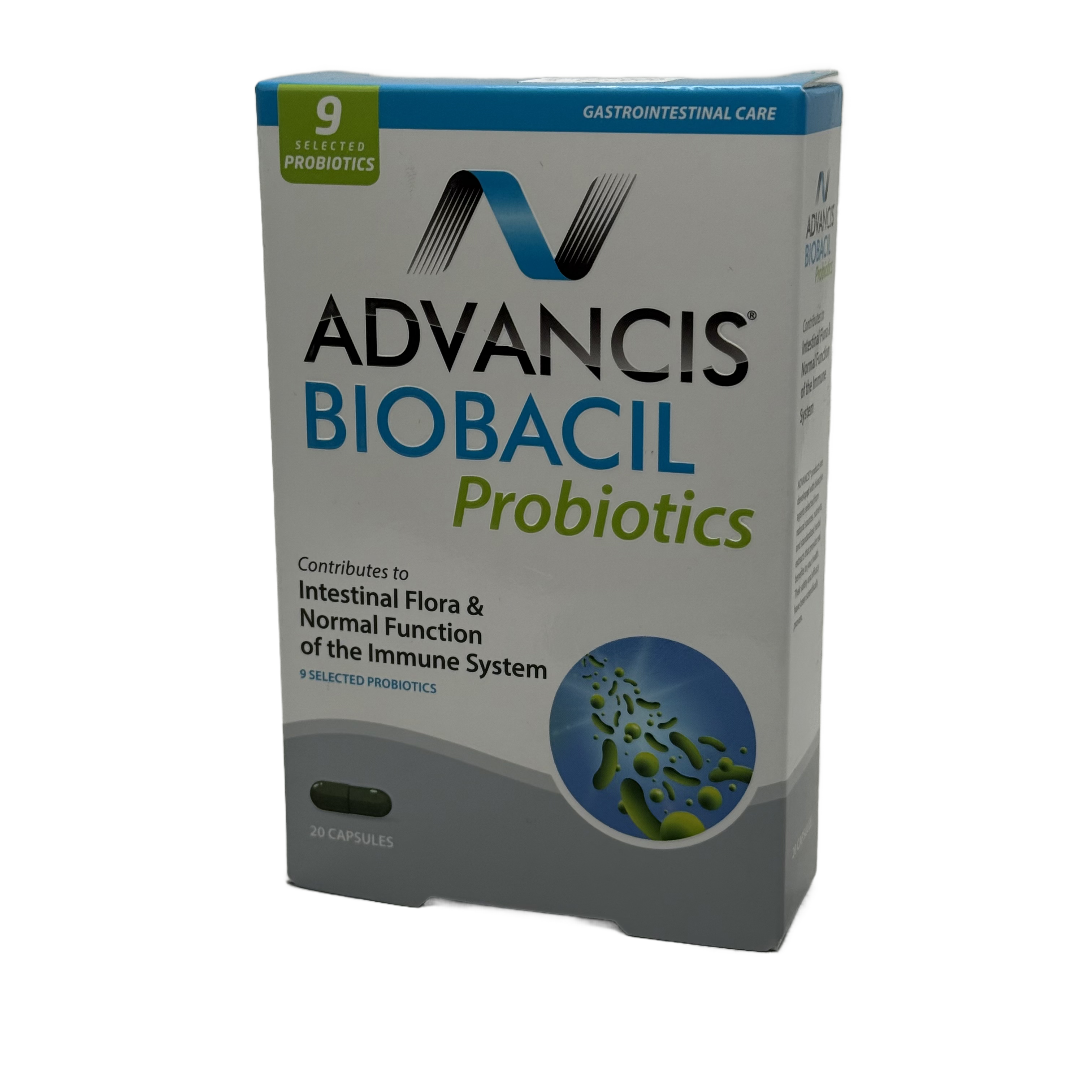 Advancis Biobacil Probiotics 20 Capsules - أدفانسيس بيو باكاسيل بروبيوتيك 20 كبسولة