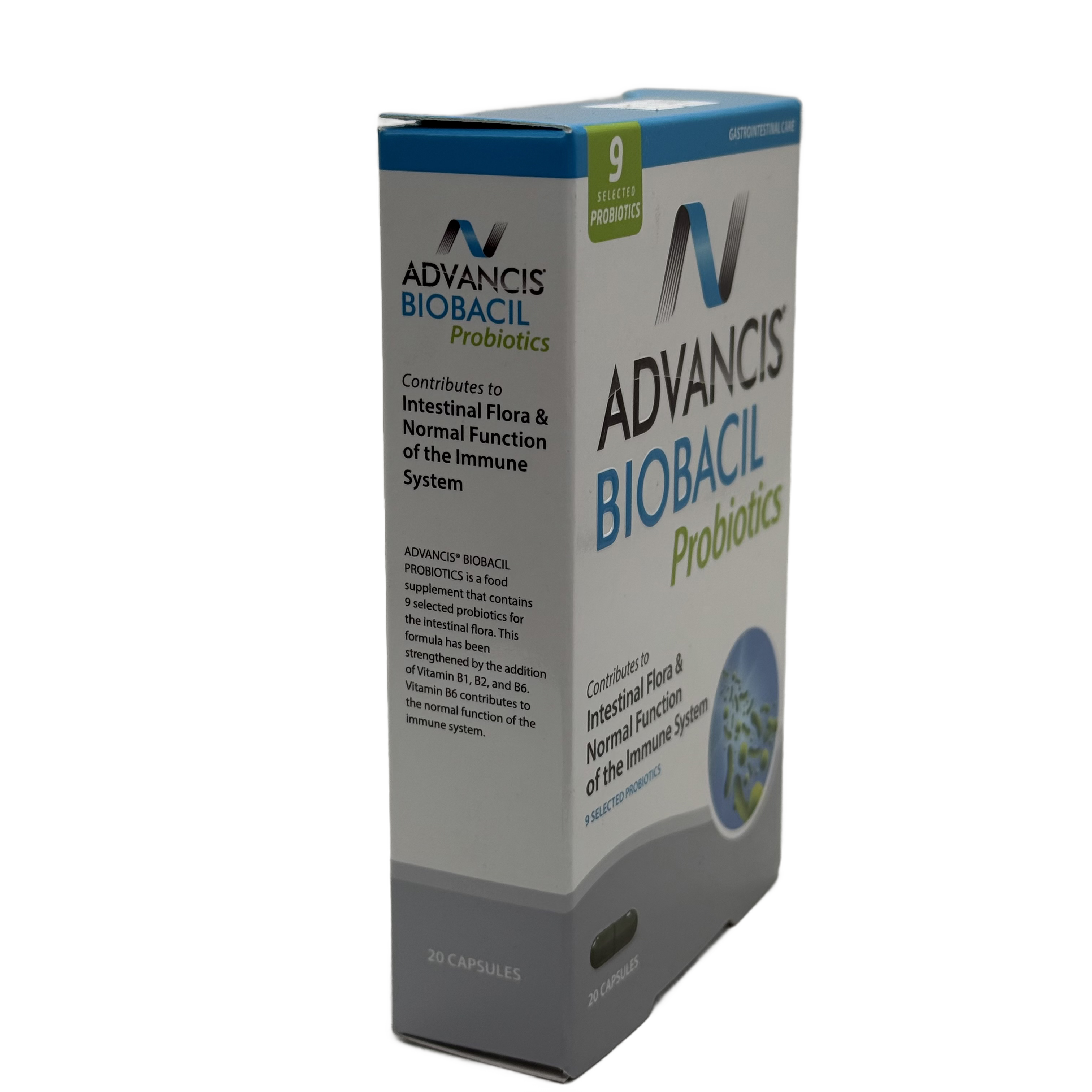 Advancis Biobacil Probiotics 20 Capsules - أدفانسيس بيو باكاسيل بروبيوتيك 20 كبسولة