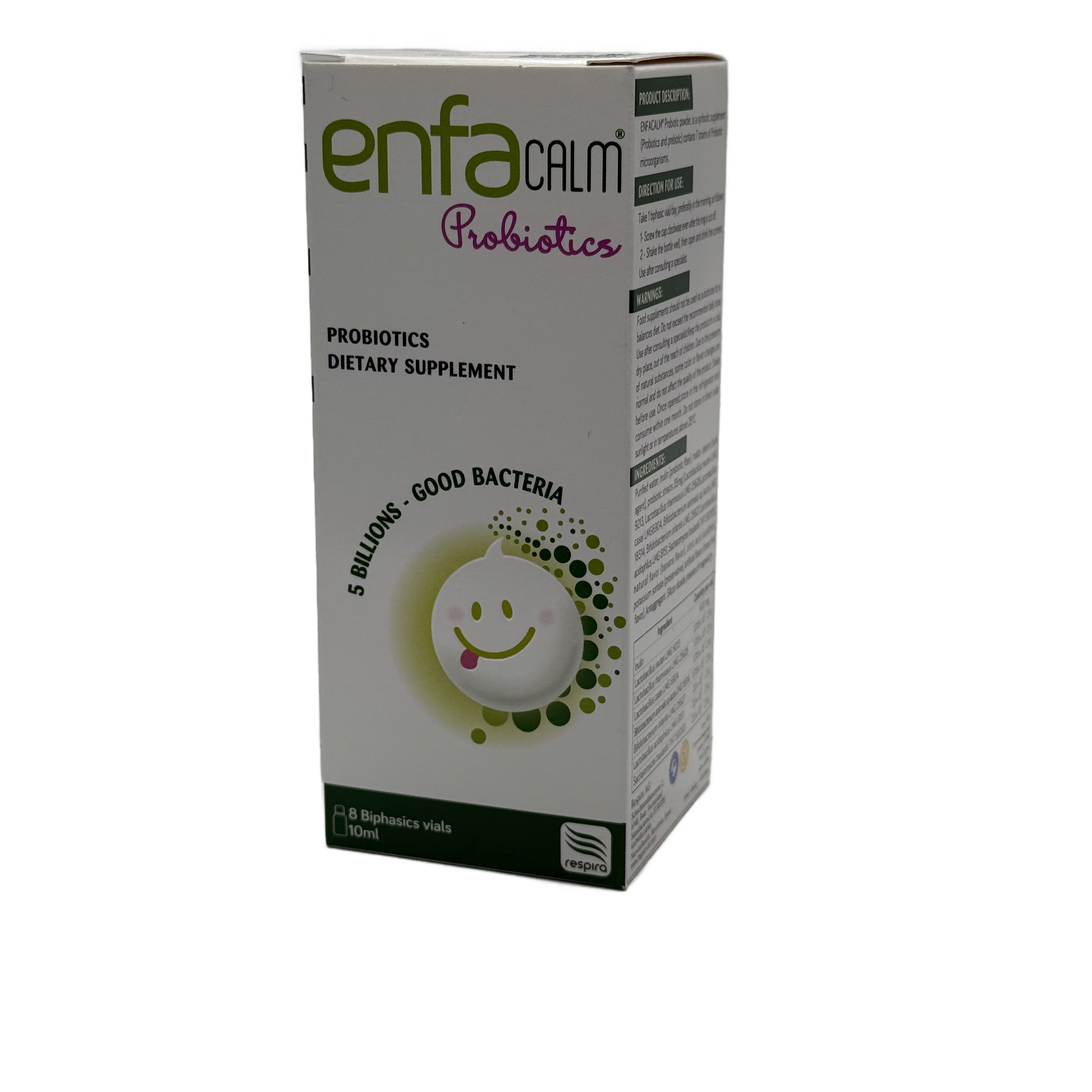 Enfacalm Probiotics 8 Biphasic Vials 10ml - إنفاكالم بروبيوتيك 8 فيالات ثنائية الطور 10 مل