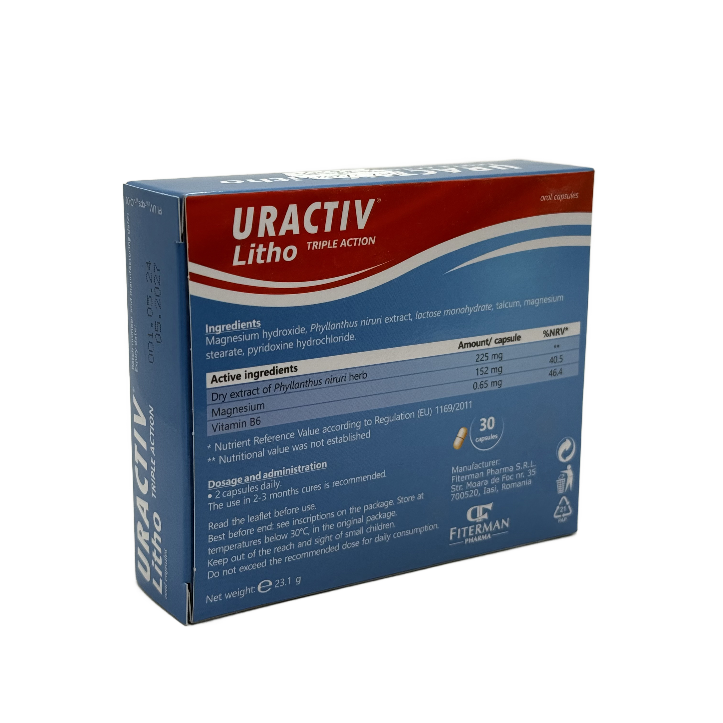 Uractiv Litho Triple Action 30 Capsules - يوراكتيف ليثو ثلاثي المفعول 30 كبسولة