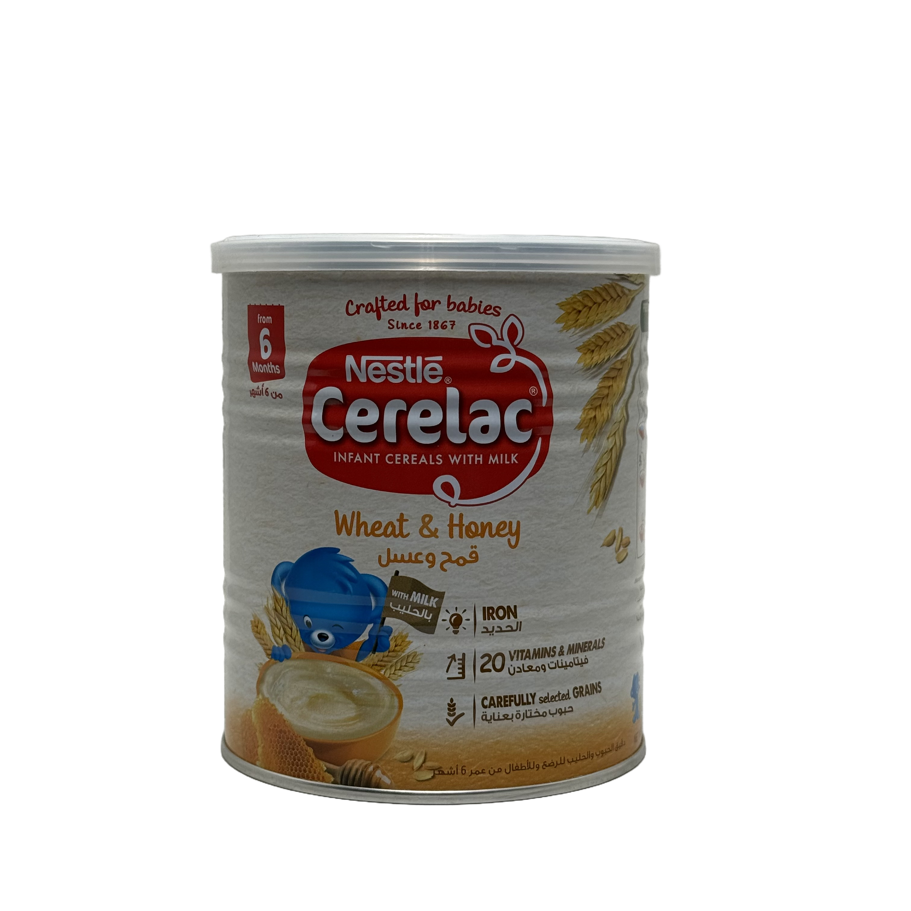 Nestlé CERELAC Infant Cereals Wheat & Honey with Iron Plus 400g - نستله سيريلاك حبوب الأطفال قمح وعسل مع الحديد بلس 400 غرام