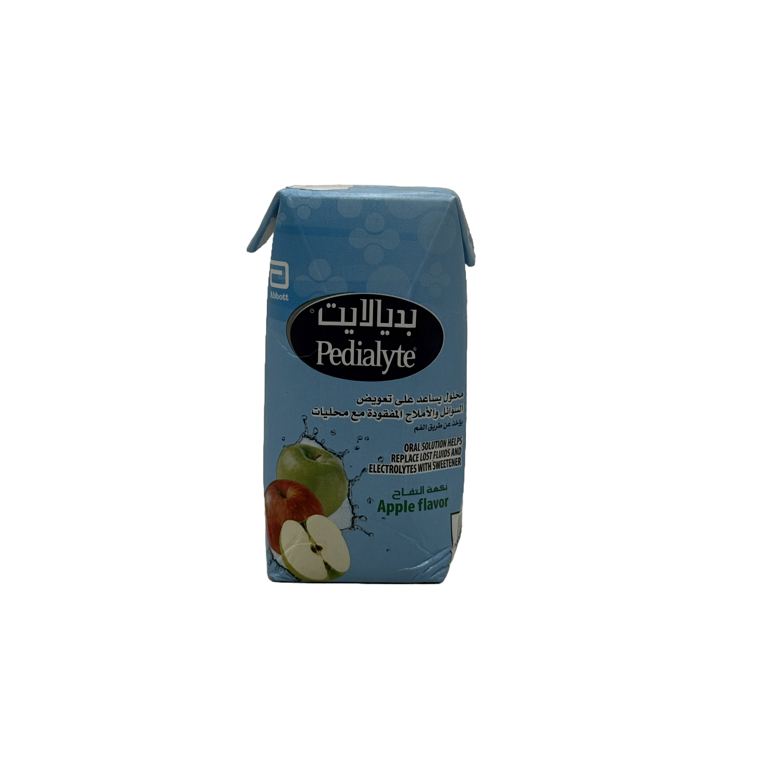 Pedialyte Apple Oral Electrolyte Solution 200ml - بيديالايت محلول فموي للإلكترولايت بنكهة التفاح 200 مل