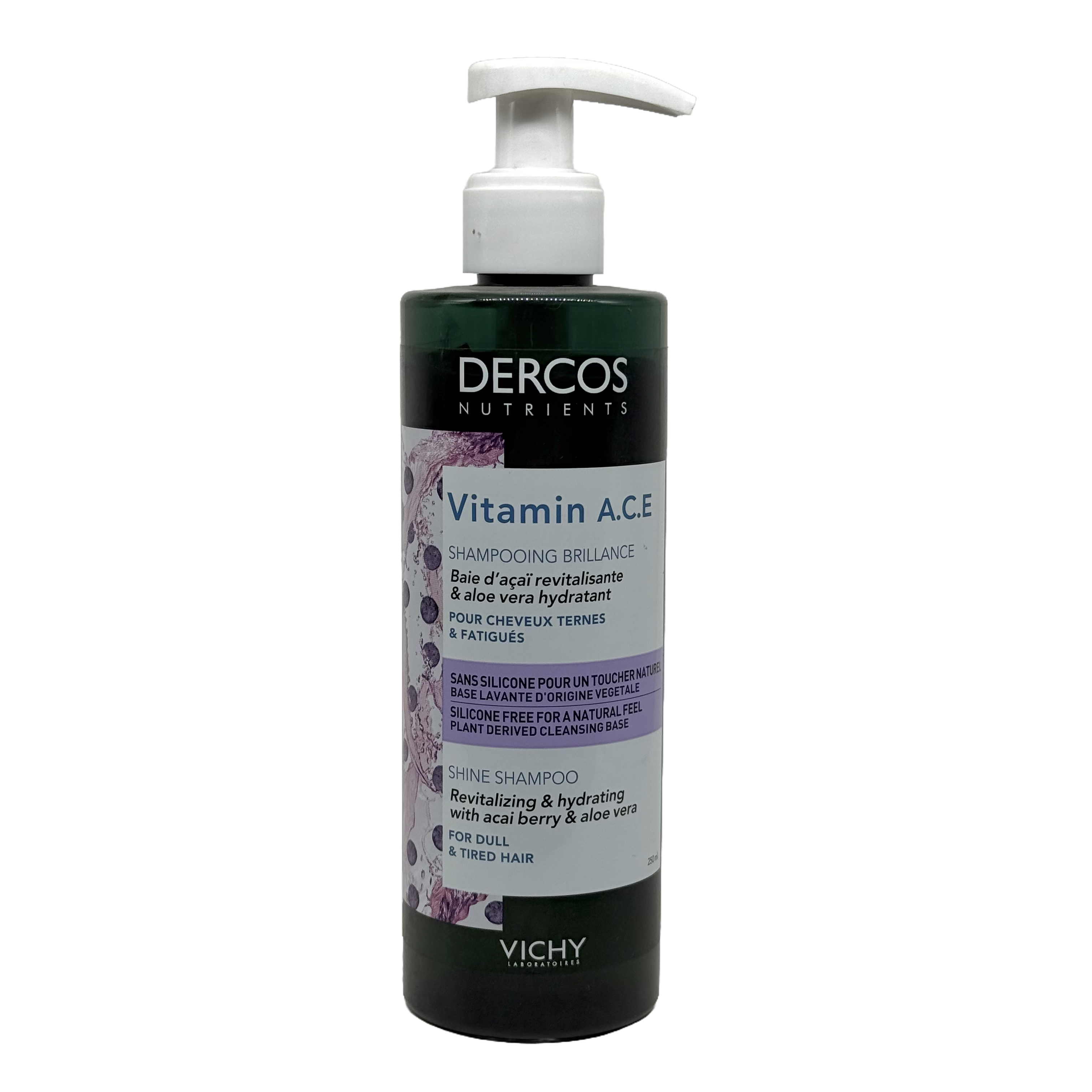 Vichy Dercos Nutrients Vitamin A.C.E Shine Shampoo 250ml - فيشي ديركوس نيوترينتس فيتامين ايه سي اي شامبو لمعان 250 مل