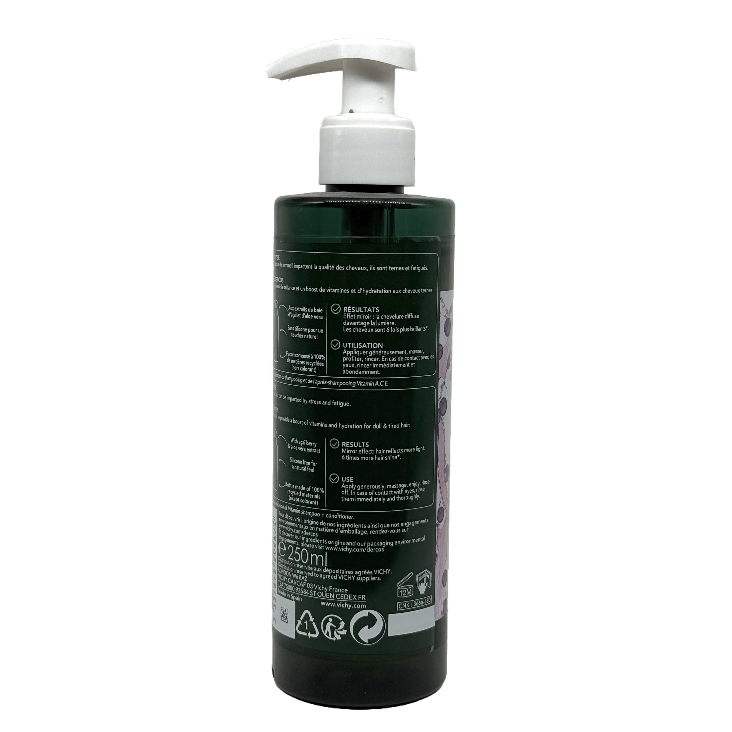 Vichy Dercos Nutrients Vitamin A.C.E Shine Shampoo 250ml - فيشي ديركوس نيوترينتس فيتامين ايه سي اي شامبو لمعان 250 مل