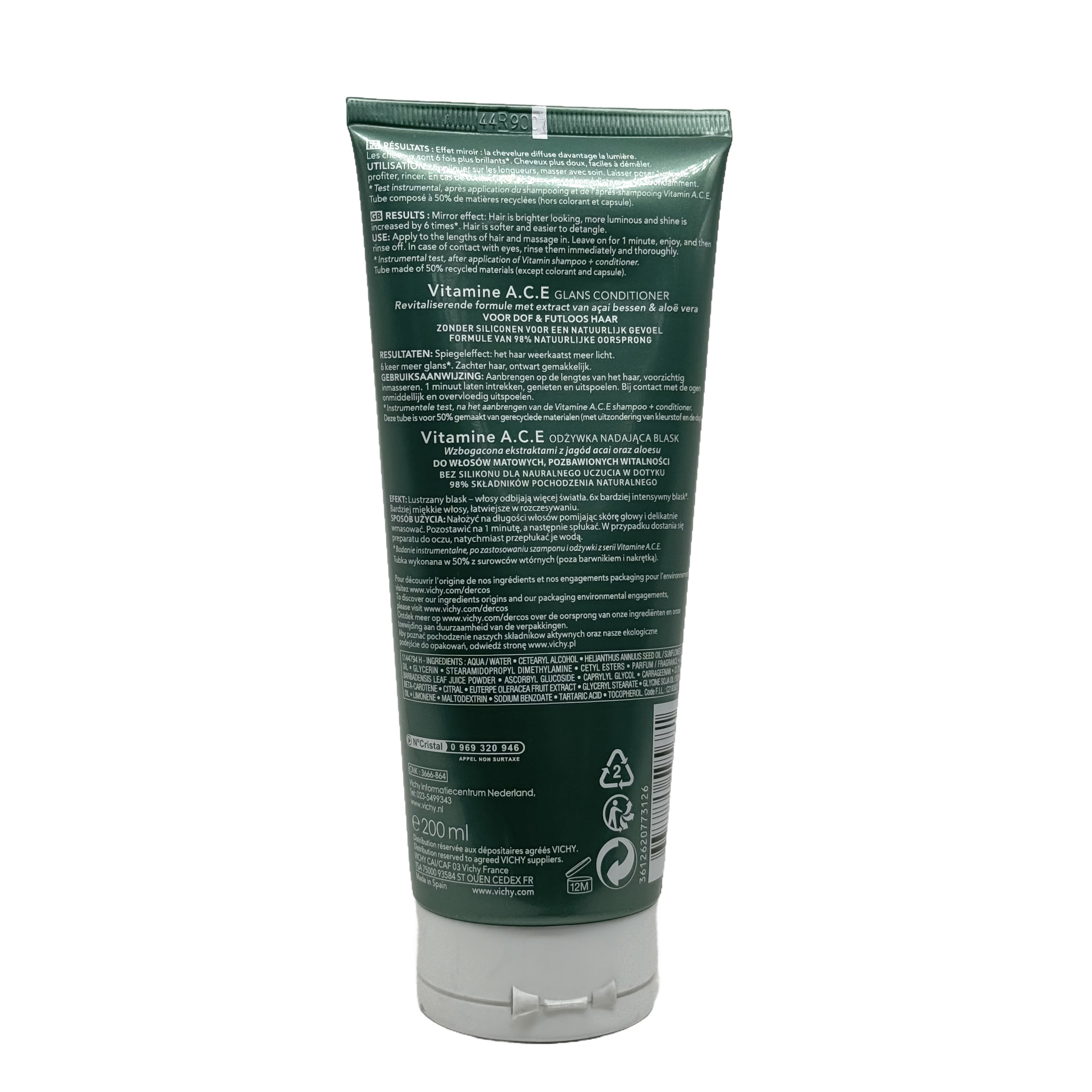 Vichy Dercos Nutrients Vitamin A.C.E Shine Conditioner 250ml - فيشي ديركوس نيوترينتس فيتامين ايه سي اي بلسم لمعان 250 مل