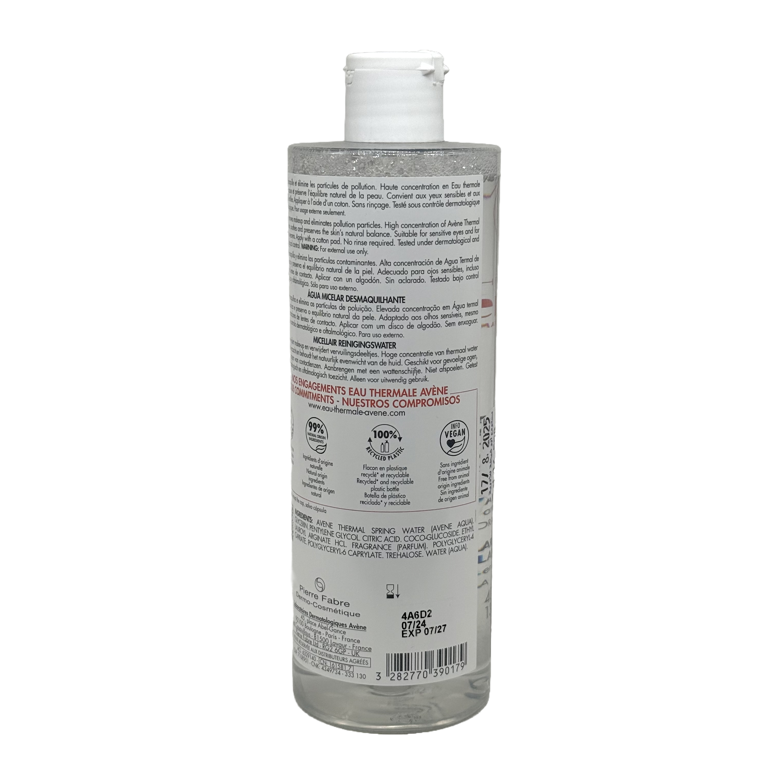 Avene Makeup Removing Micellar Water 400ml  - افين ماء ميسيلار لإزالة المكياج 400 مل