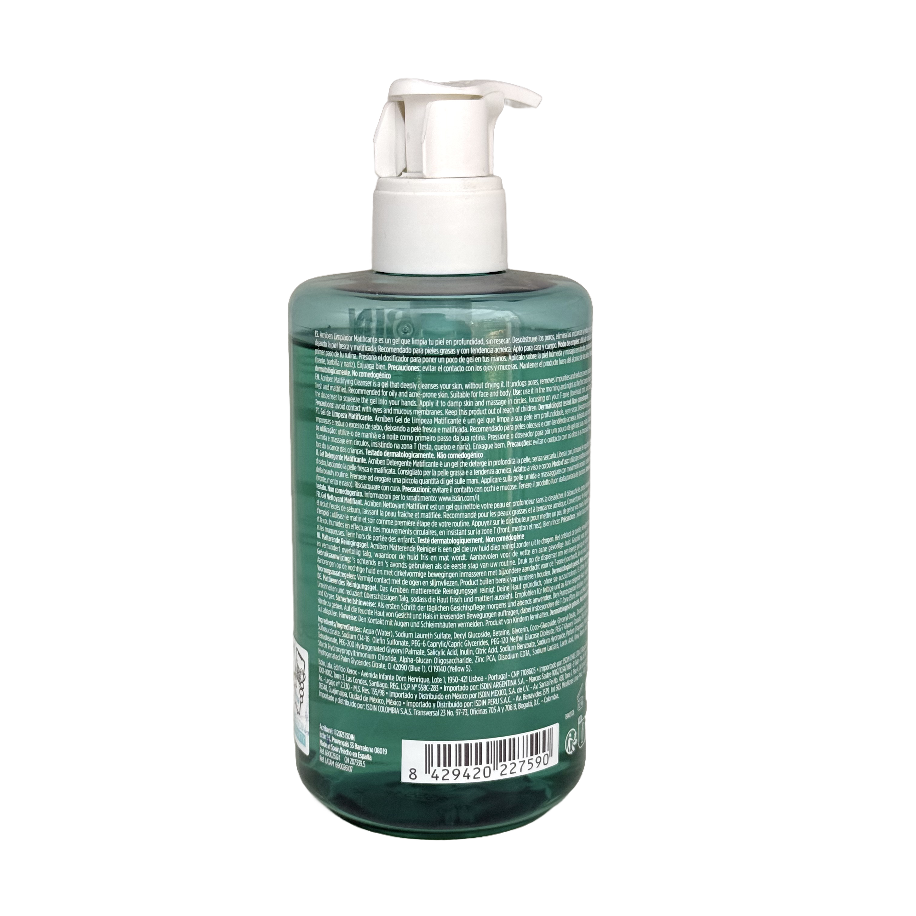 ISDIN Acniben 1 Oily Skin Mattifying Cleanser Gel 400ml - إزدين أكنيبين 1 جل منظف مطفي للبشرة الدهنية 400 مل