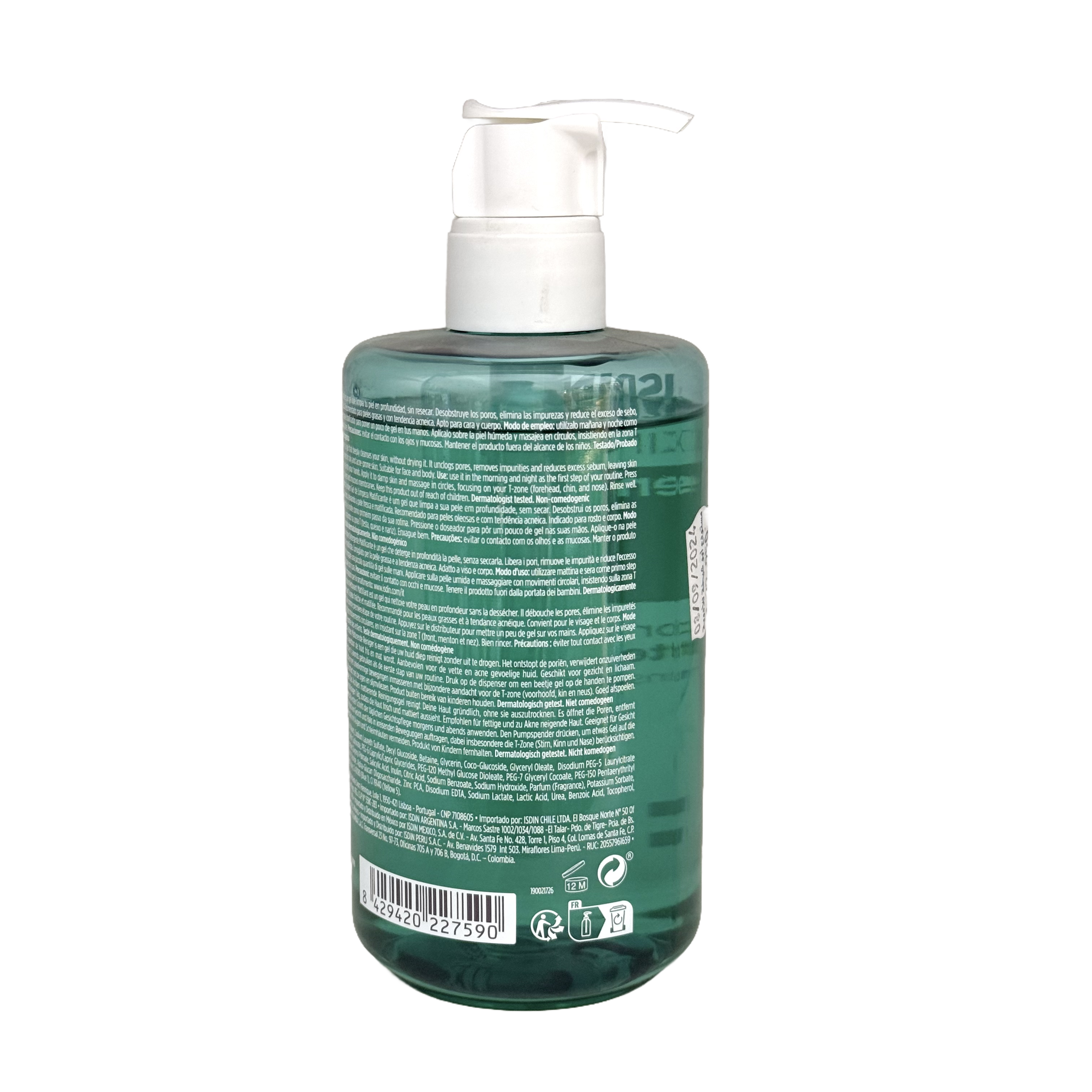 ISDIN Acniben 1 Oily Skin Mattifying Cleanser Gel 400ml - إزدين أكنيبين 1 جل منظف مطفي للبشرة الدهنية 400 مل
