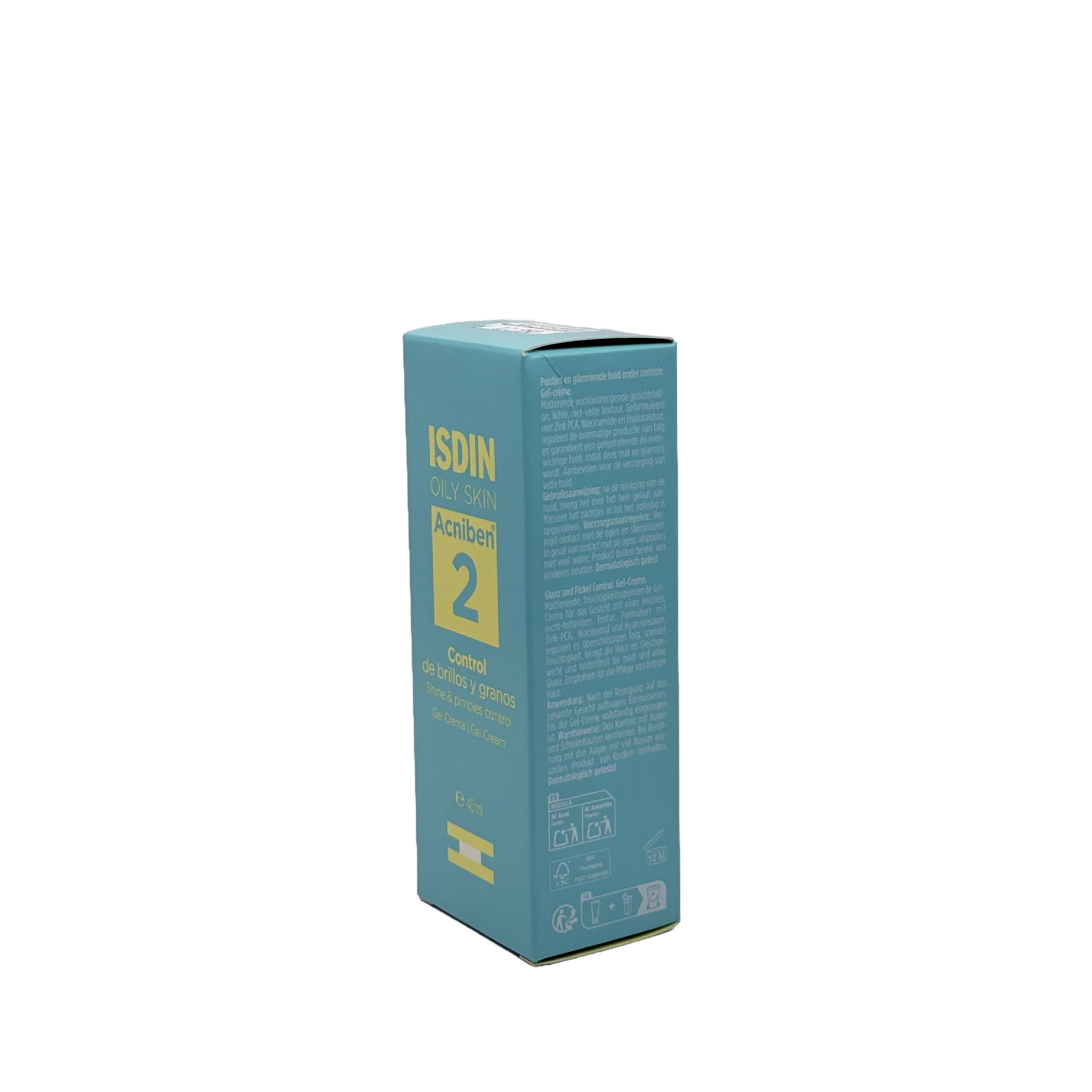 ISDIN Acniben Oily Skin Shine & Pimples Control Gel Cream 40ml - إزدين أكنيبين جل كريم للتحكم باللمعان والحبوب للبشرة الدهنية 40 مل