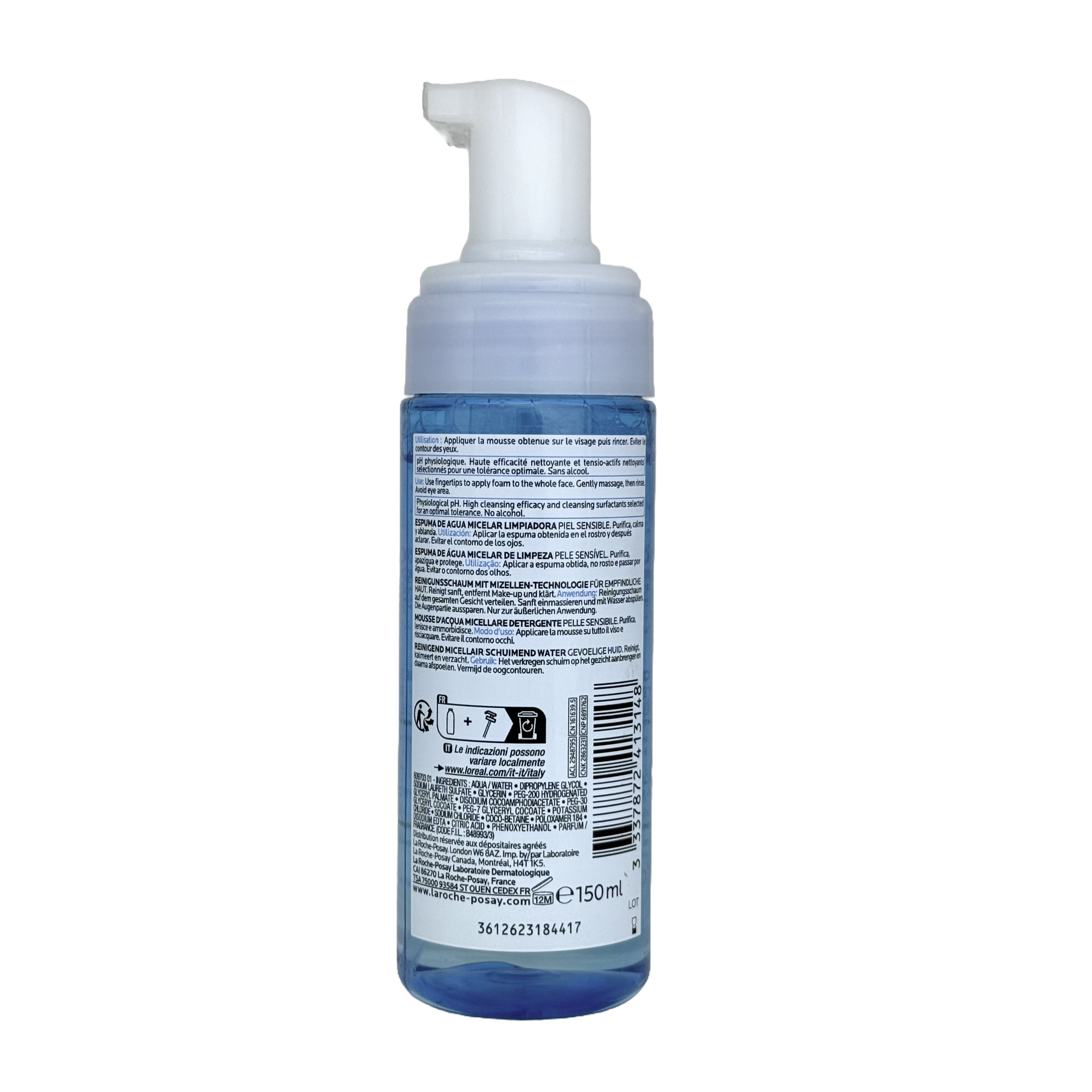 La Roche Posay Micellar Foaming Water 150ml - لاروش بوزيه ماء ميسيلار رغوي منظف 150 مل