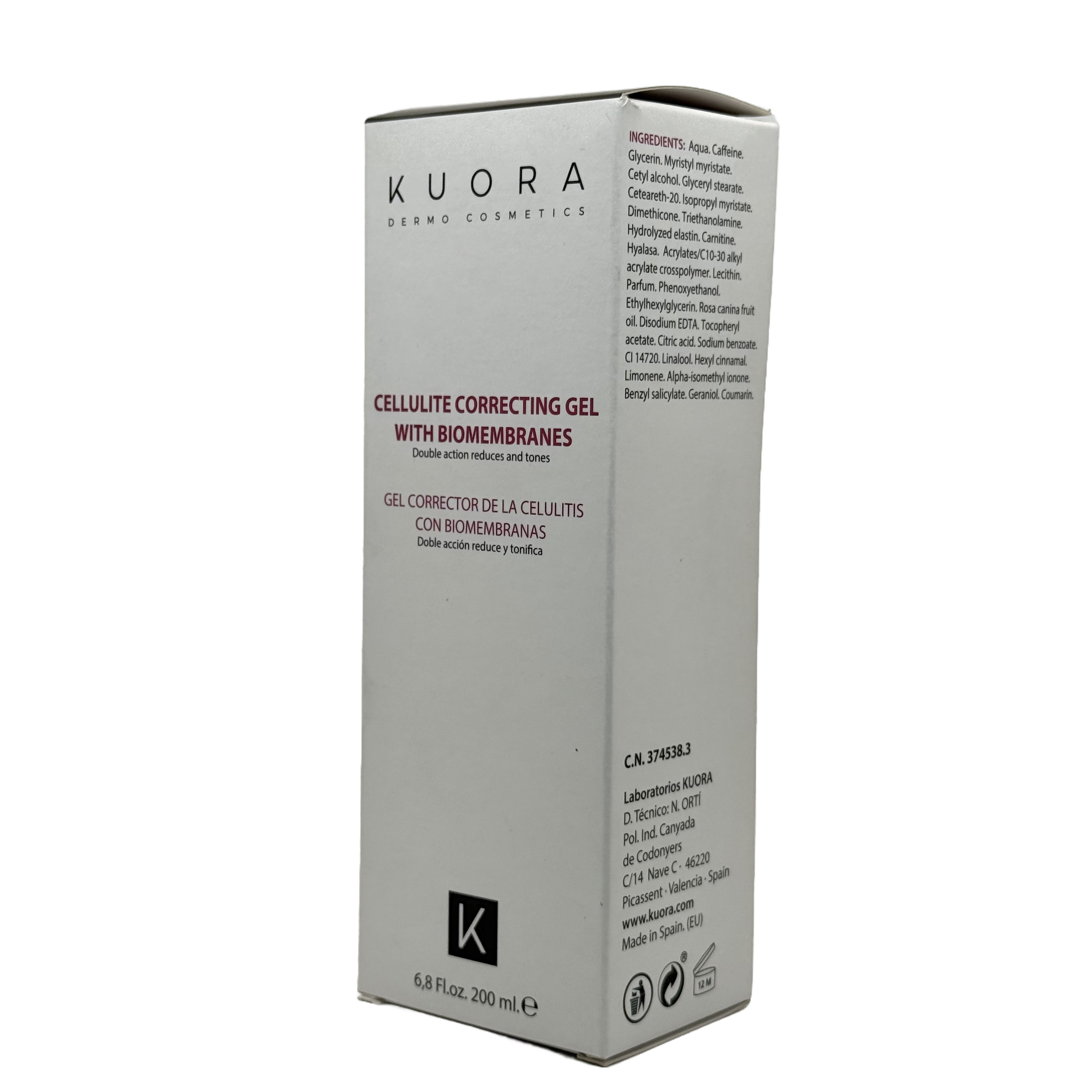 Kuora Cellulite Correcting Gel With Biomembranes 200ml - كيورا جل مصحح السيلوليت مع البيوممبرين 200 مل
