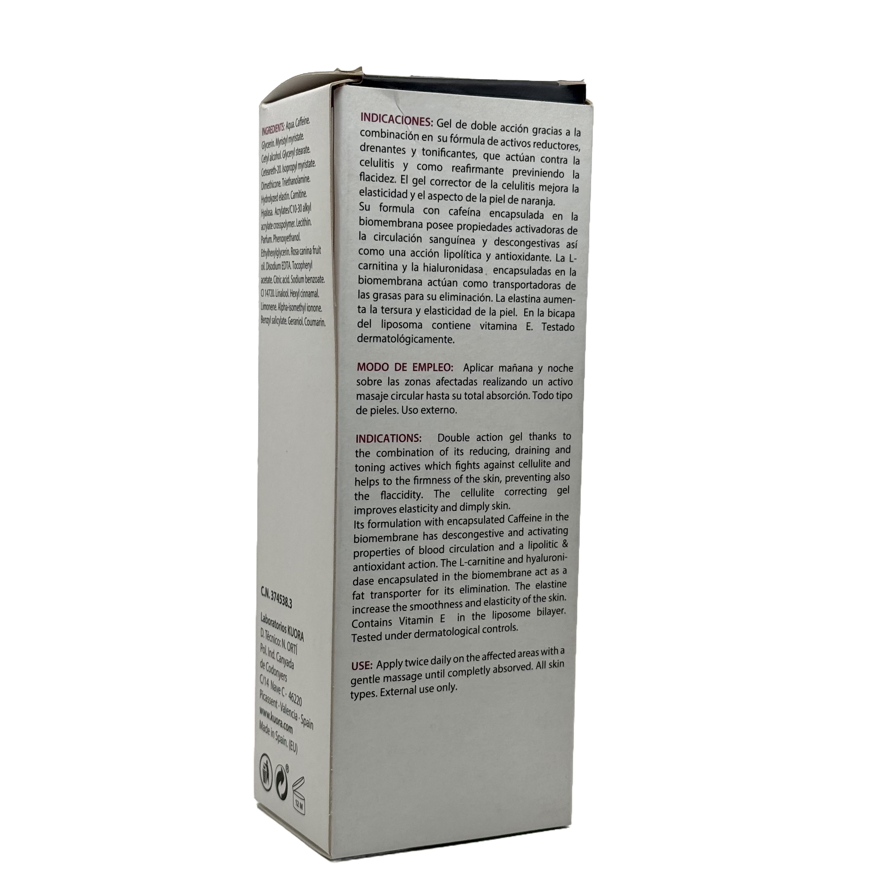 Kuora Cellulite Correcting Gel With Biomembranes 200ml - كيورا جل مصحح السيلوليت مع البيوممبرين 200 مل