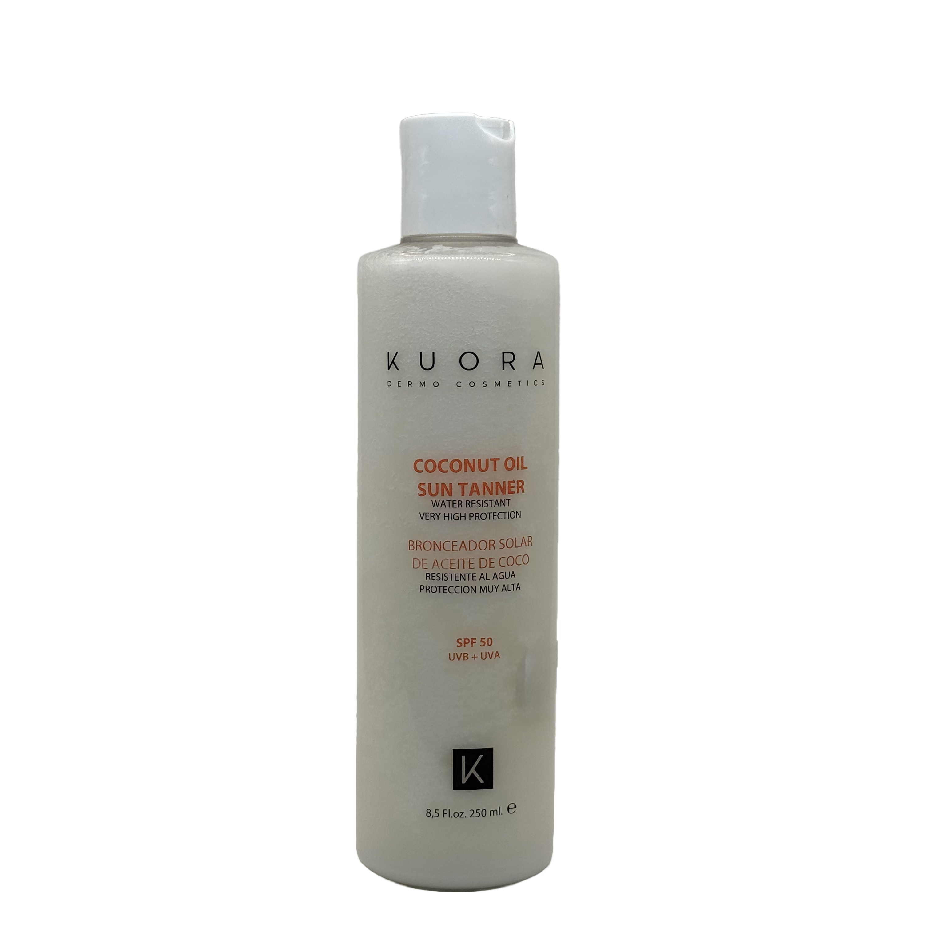 Kuora Coconut Oil Sun Tanner 250 ml - كيورا زيت جوز الهند للتسمير مع واقي شمس 250 مل