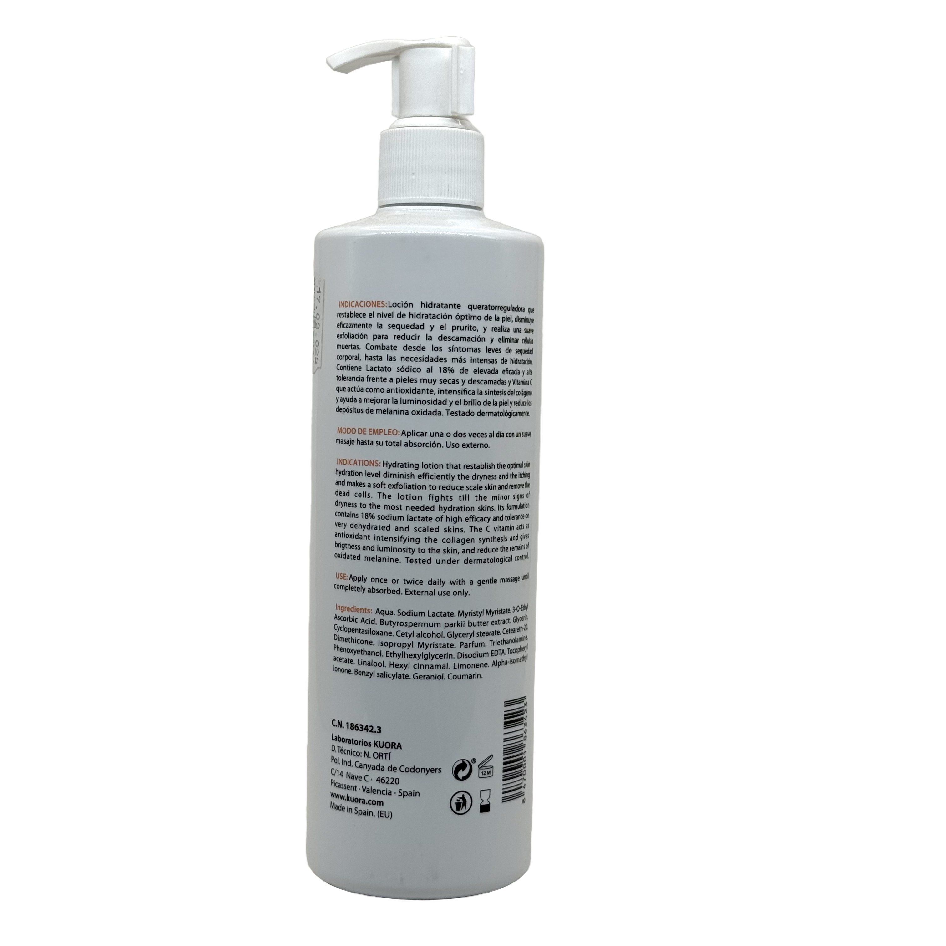 Kuora Body Lotion With Lactate & C Vitamin 400 ml - كيورا لوشن للجسم مع اللاكتات وفيتامين سي 400 مل