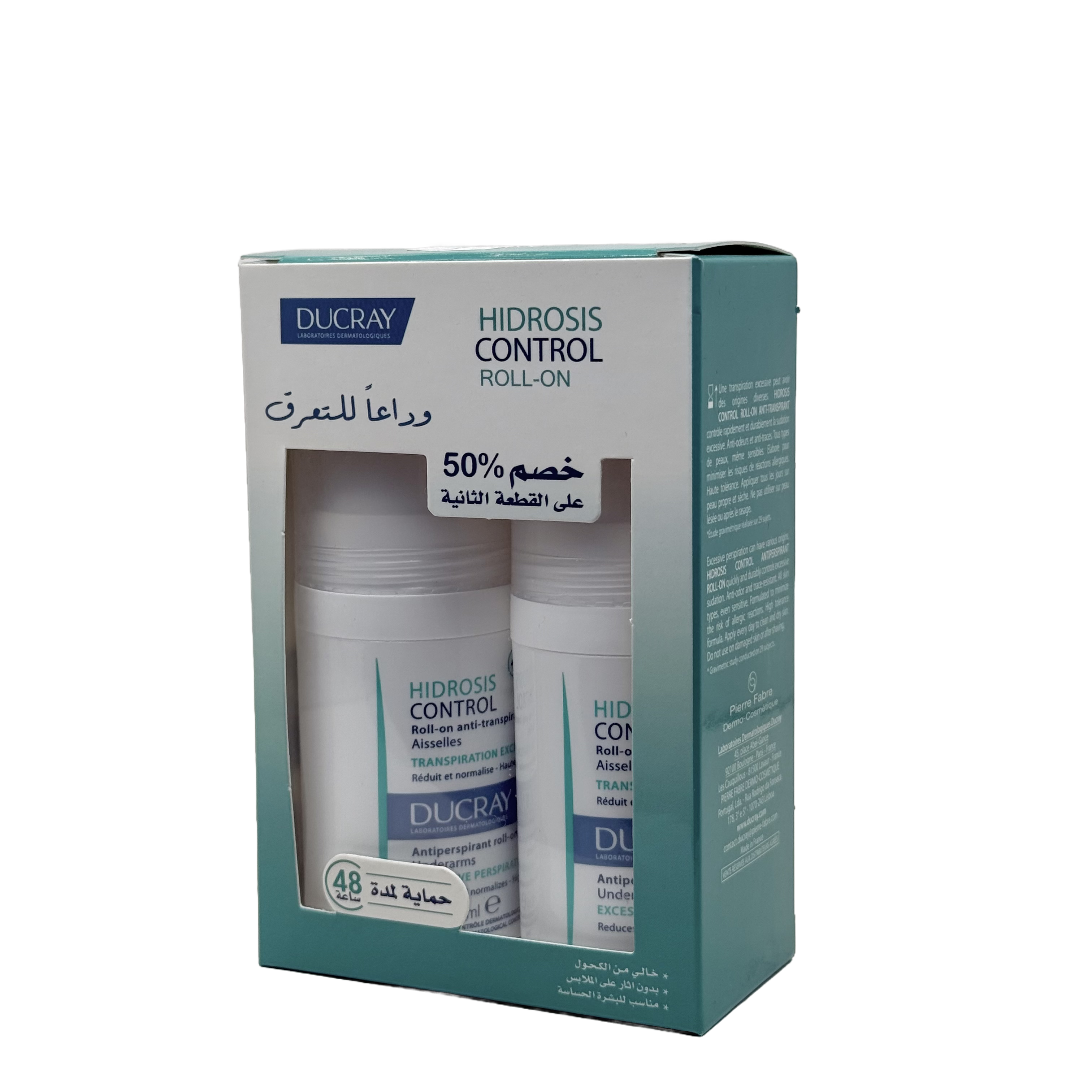 Ducray Hidrosis Control Antiperspirant Roll On 40 ml Special Offer - دوكري هيدروسيس كنترول رول أون مضاد للتعرق 40 مل عرض خاص