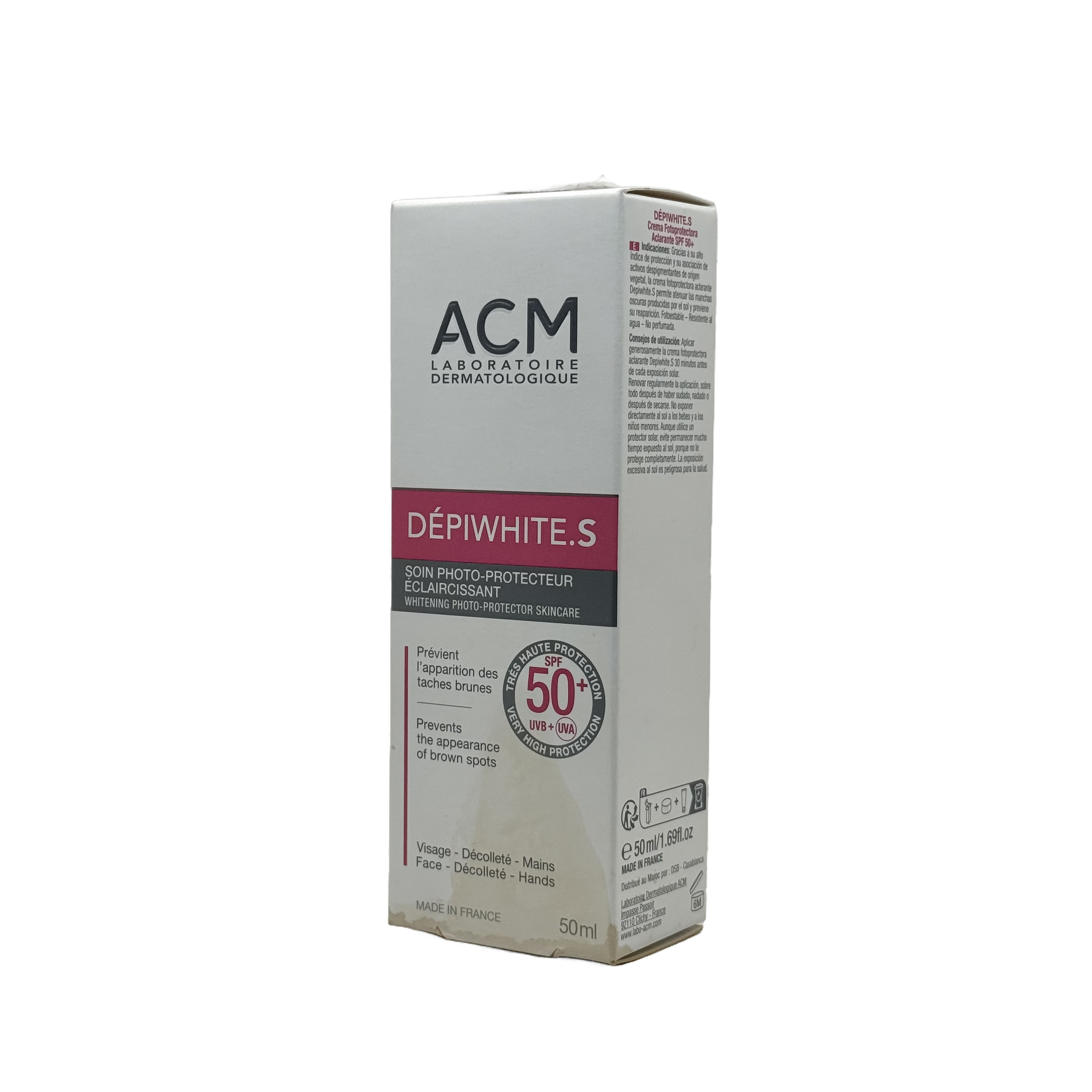 ACM Depiwhite.S 50ml Photo-Protector Skincare SPF 50+ اي سي ام ديبيوايت اس50   مل واقي شمسي بعامل حماية 50+
